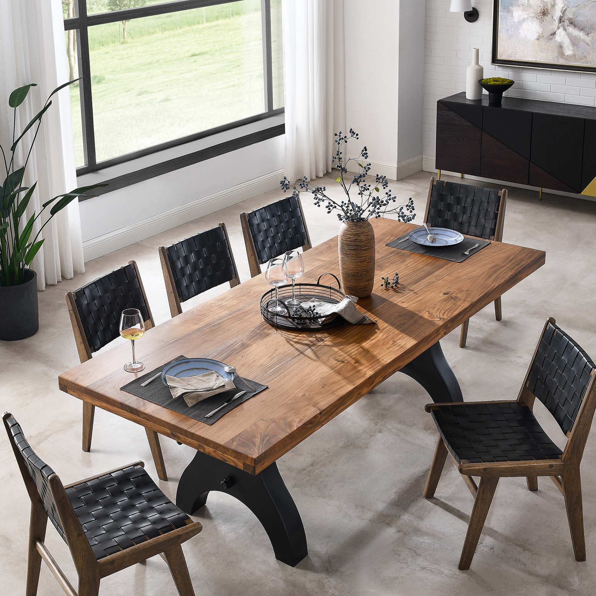 Modway Genuine 96" Crank Adjustable Height Dining and Conference Table