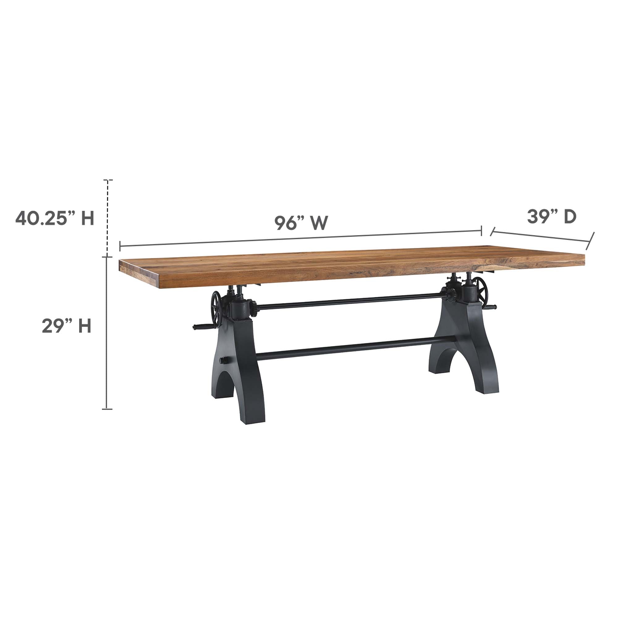Modway Genuine 96" Crank Adjustable Height Dining and Conference Table