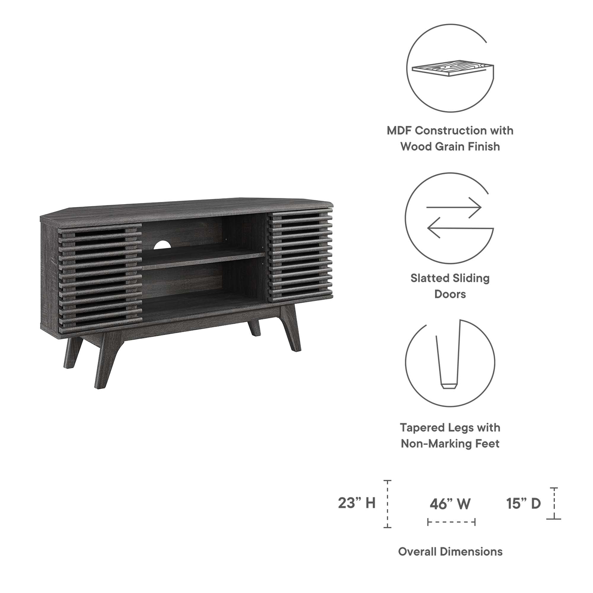 Modway Render 46" Corner TV Stand
