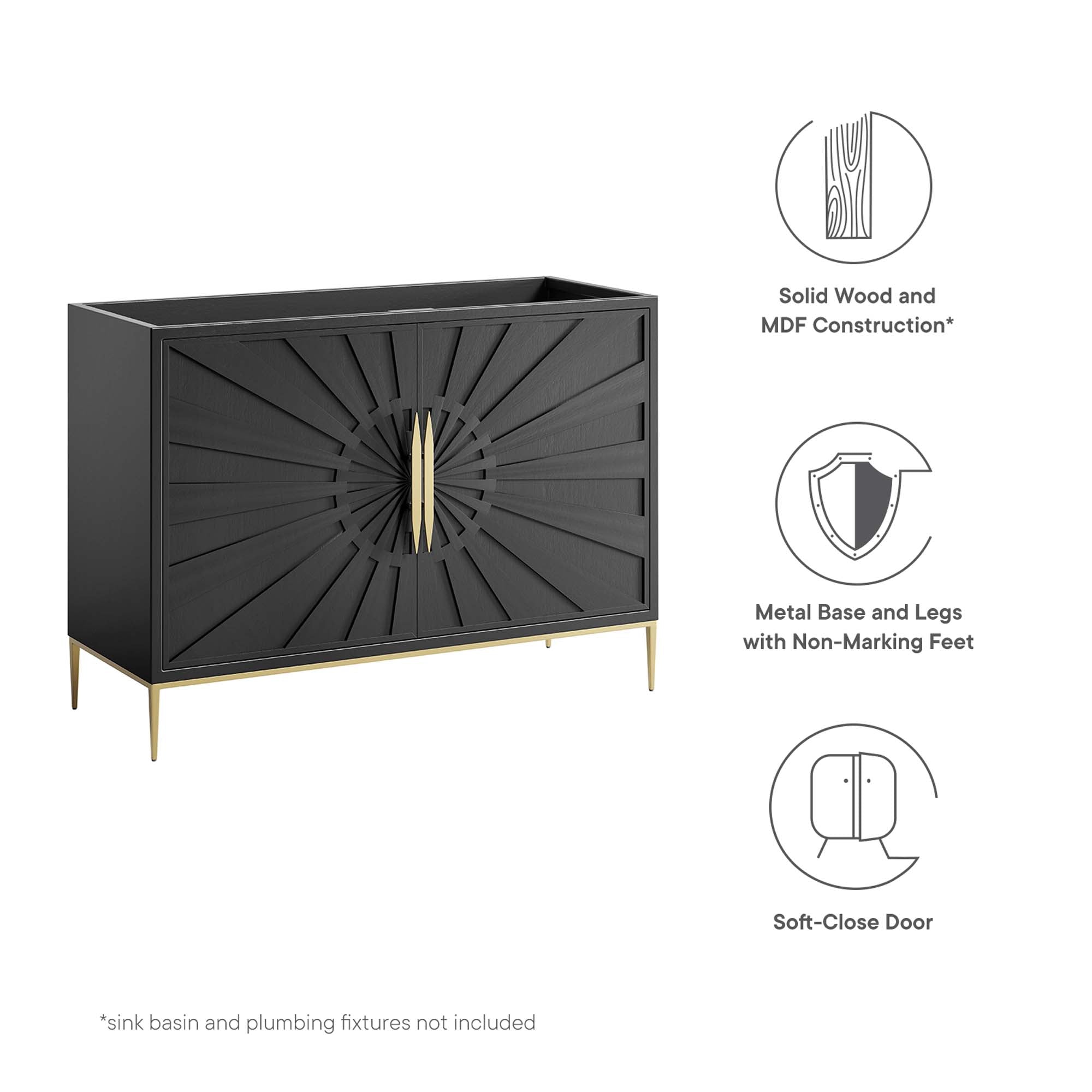 Modway Awaken 48" Double or Single Sink Compatible (Not Included) Bathroom Vanity Cabinet