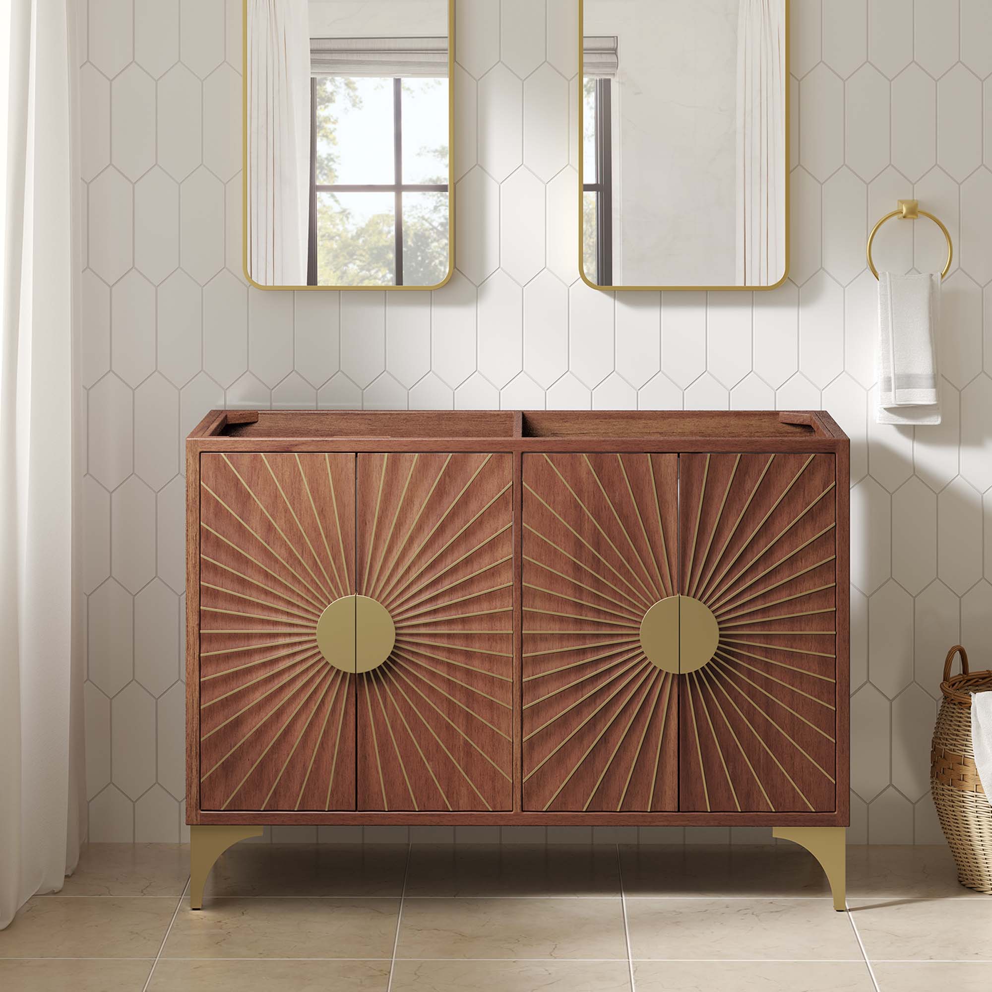 Modway Daylight 48" Double Sink Compatible (Not Included) Bathroom Vanity Cabinet