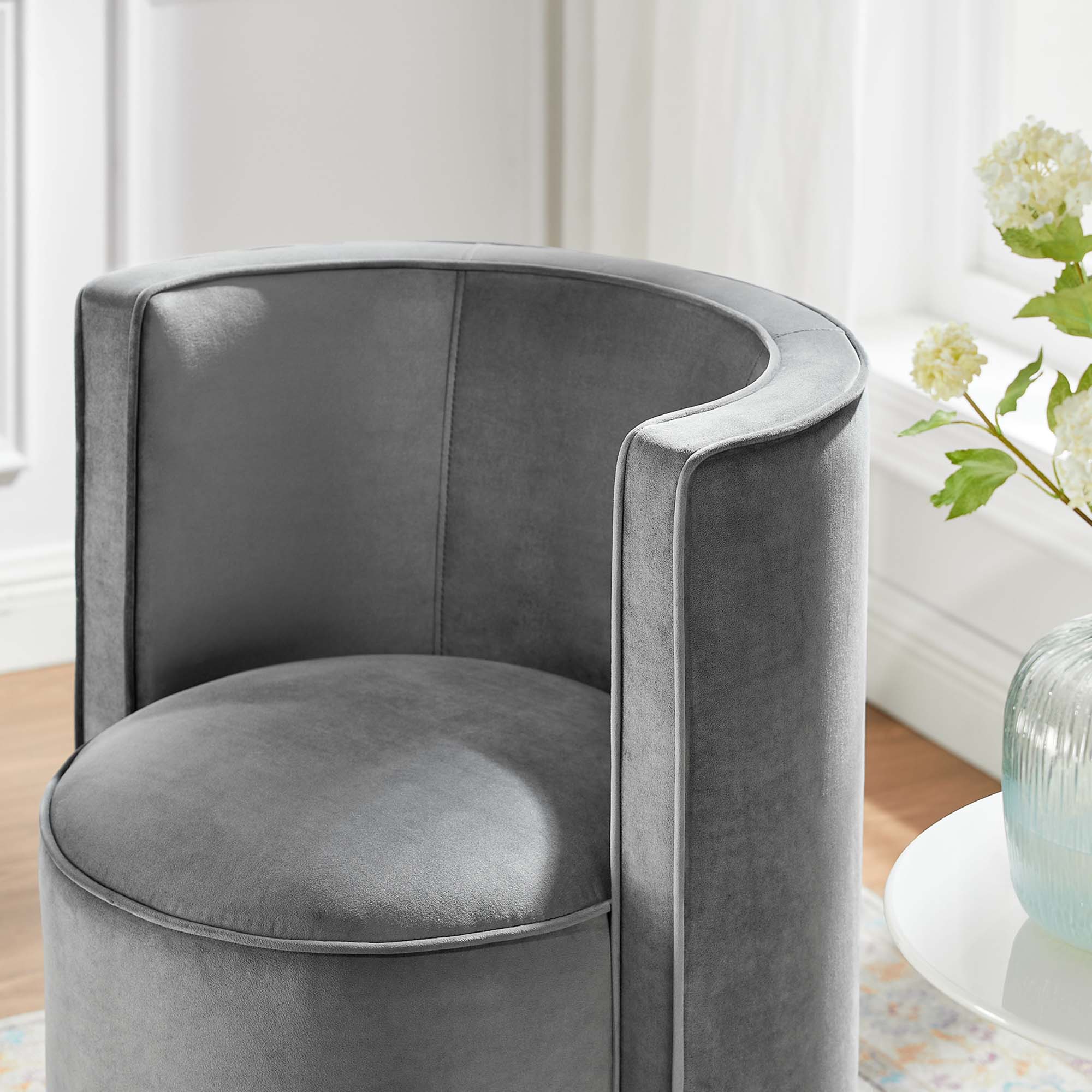 Modway Della Performance Velvet Fabric Swivel Chair