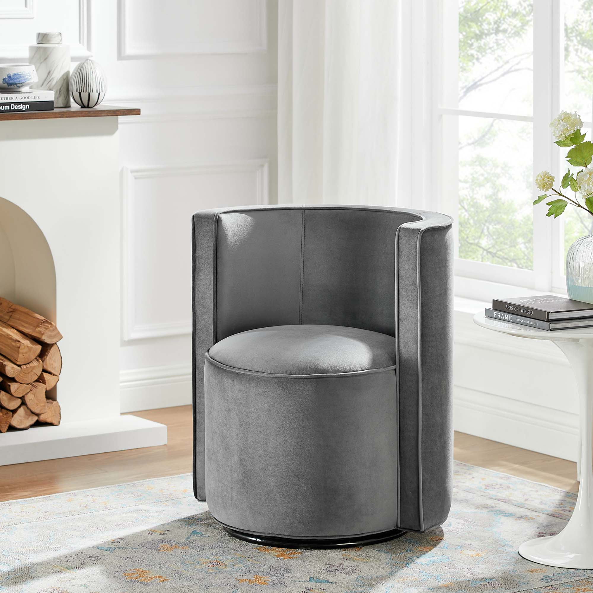 Modway Della Performance Velvet Fabric Swivel Chair