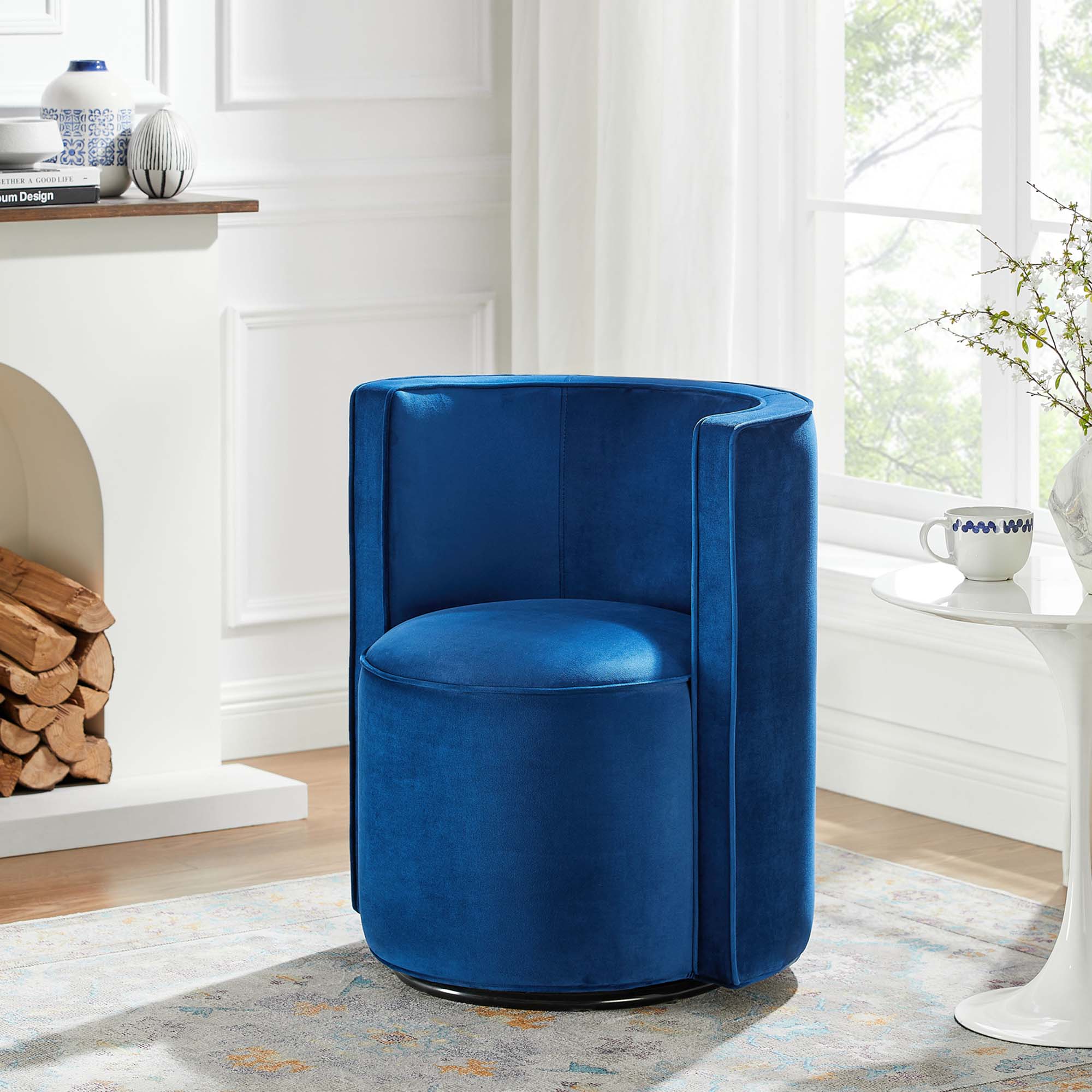 Modway Della Performance Velvet Fabric Swivel Chair