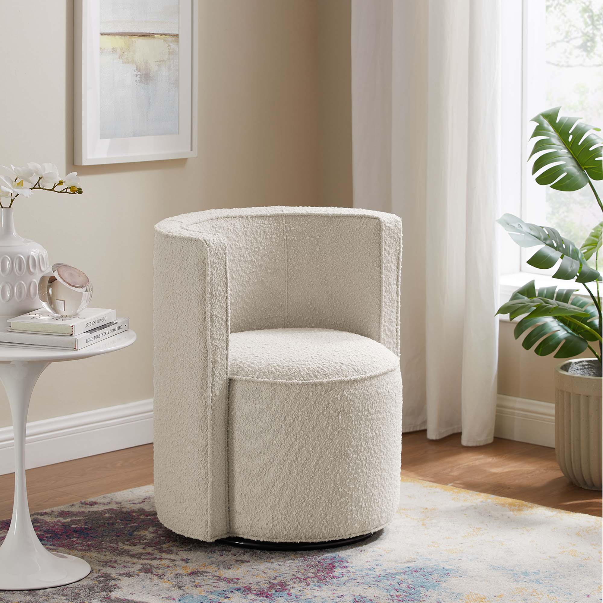 Modway Della Boucle Fabric Swivel Chair