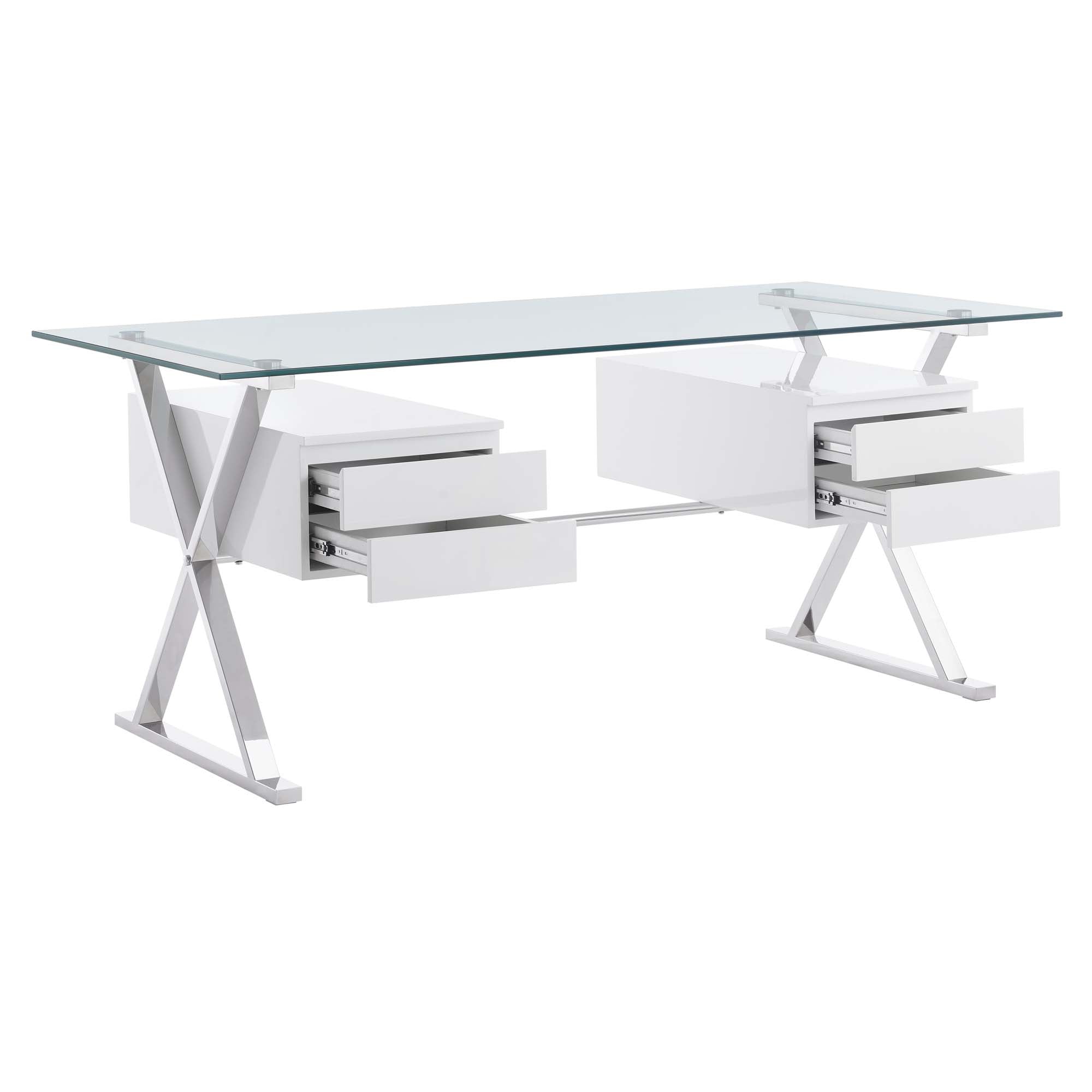 Modway Sector 71" Glass Top Glass Office Desk