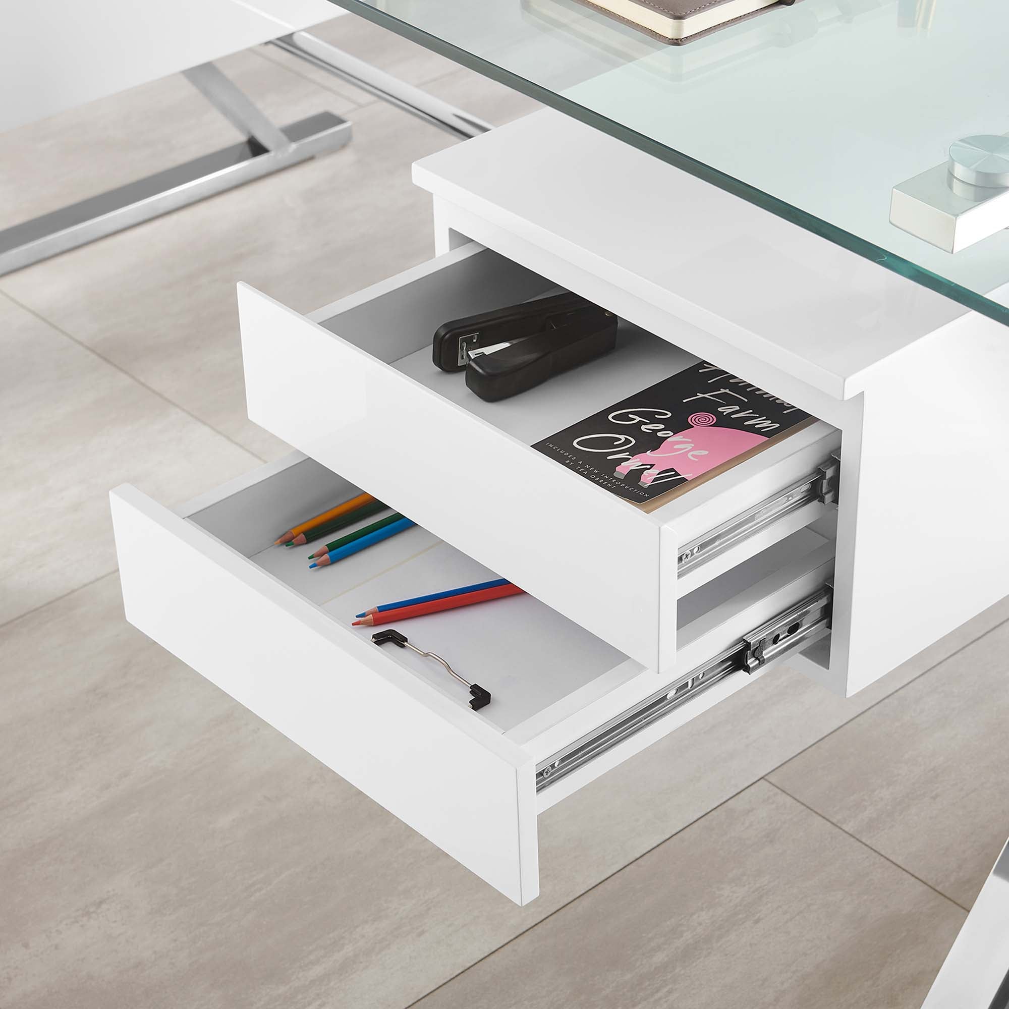 Modway Sector 71" Glass Top Glass Office Desk