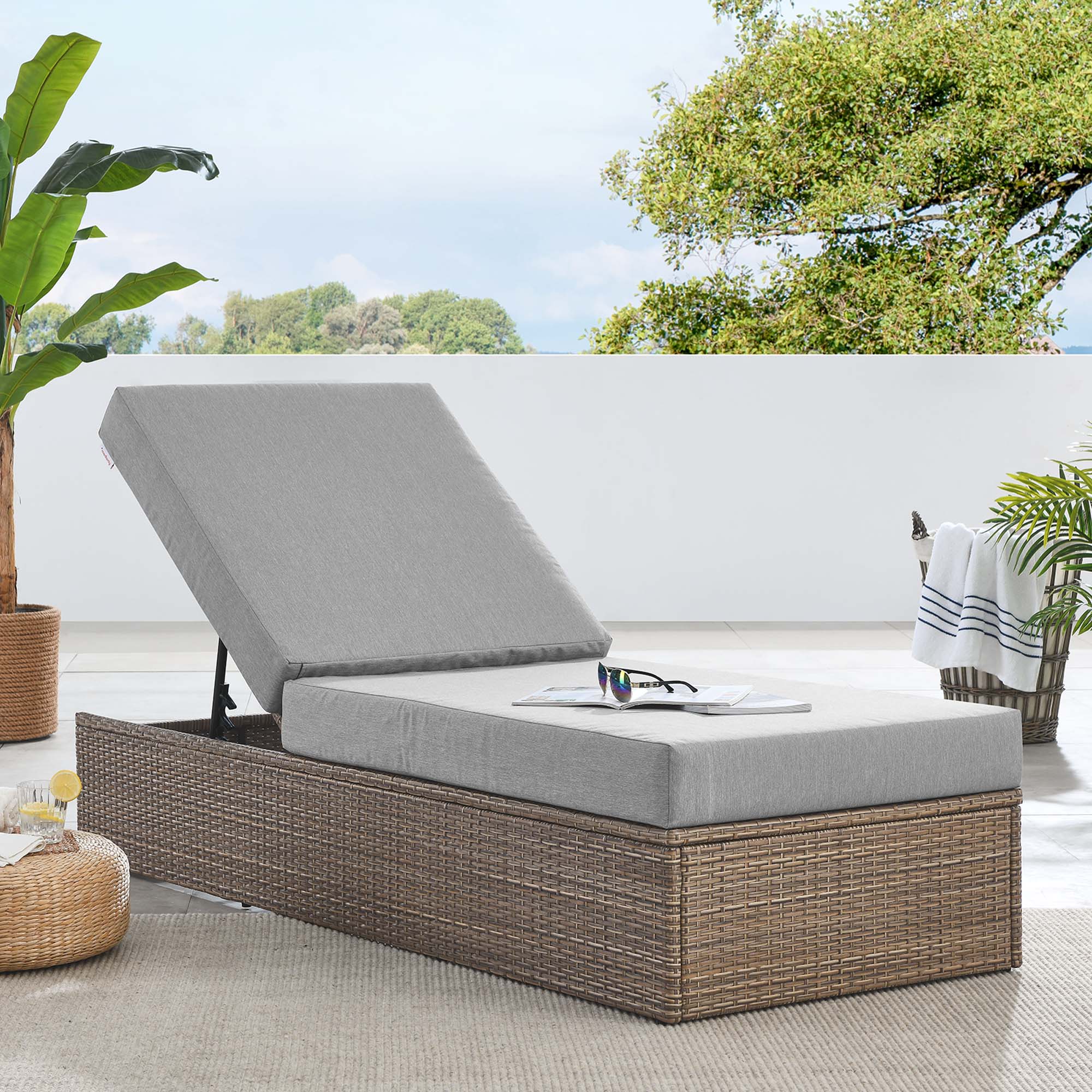 Modway Convene Outdoor Patio Chaise Lounge Chair