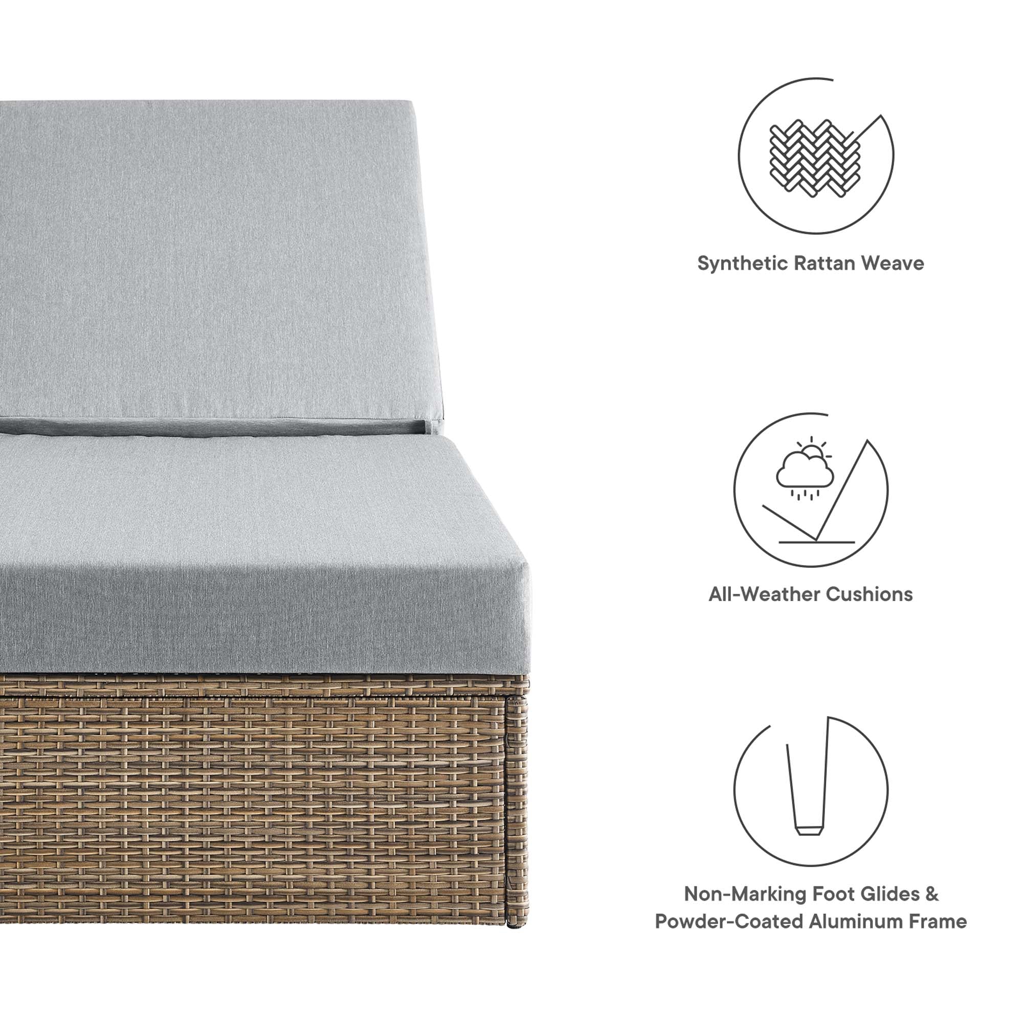 Modway Convene Outdoor Patio Chaise Lounge Chair