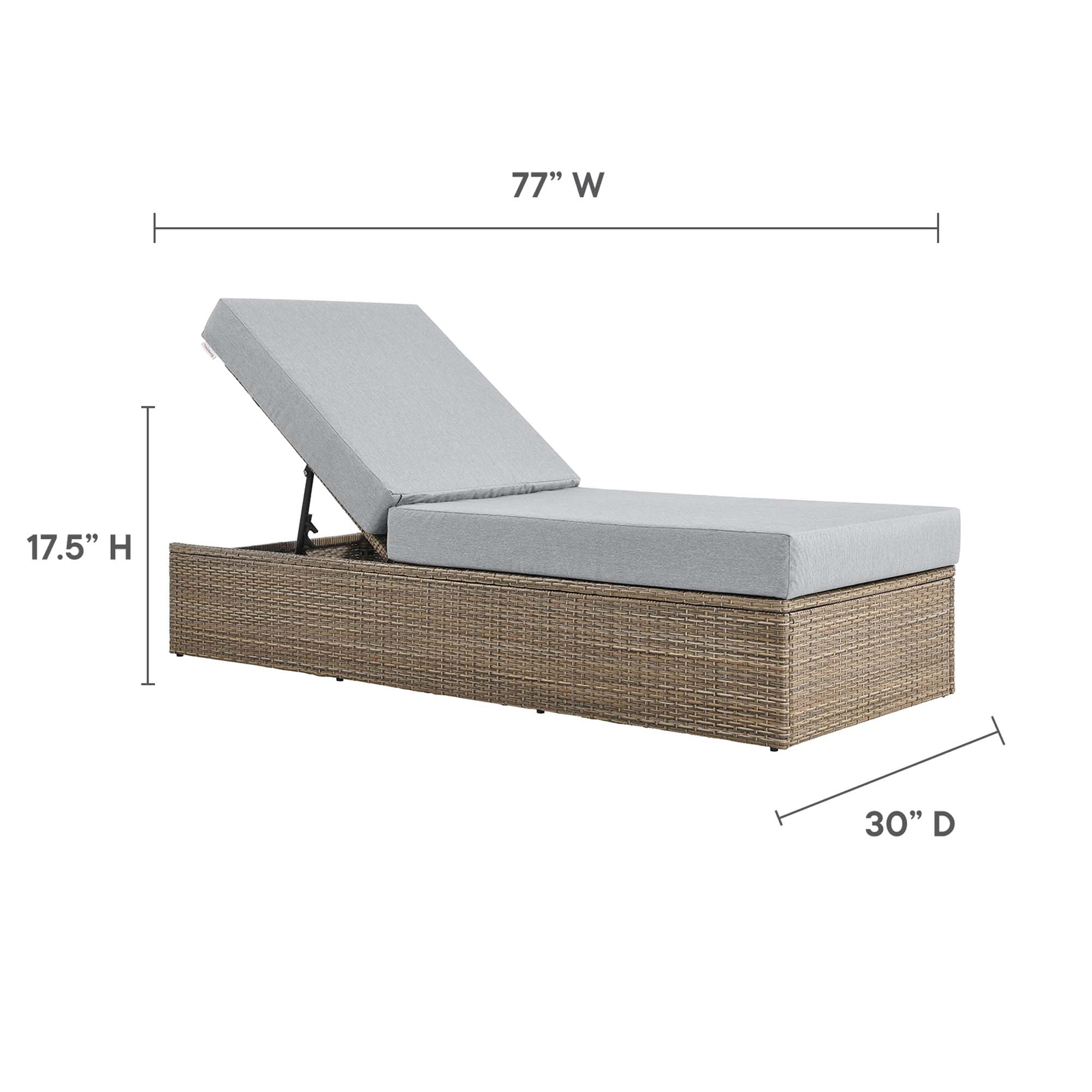 Modway Convene Outdoor Patio Chaise Lounge Chair