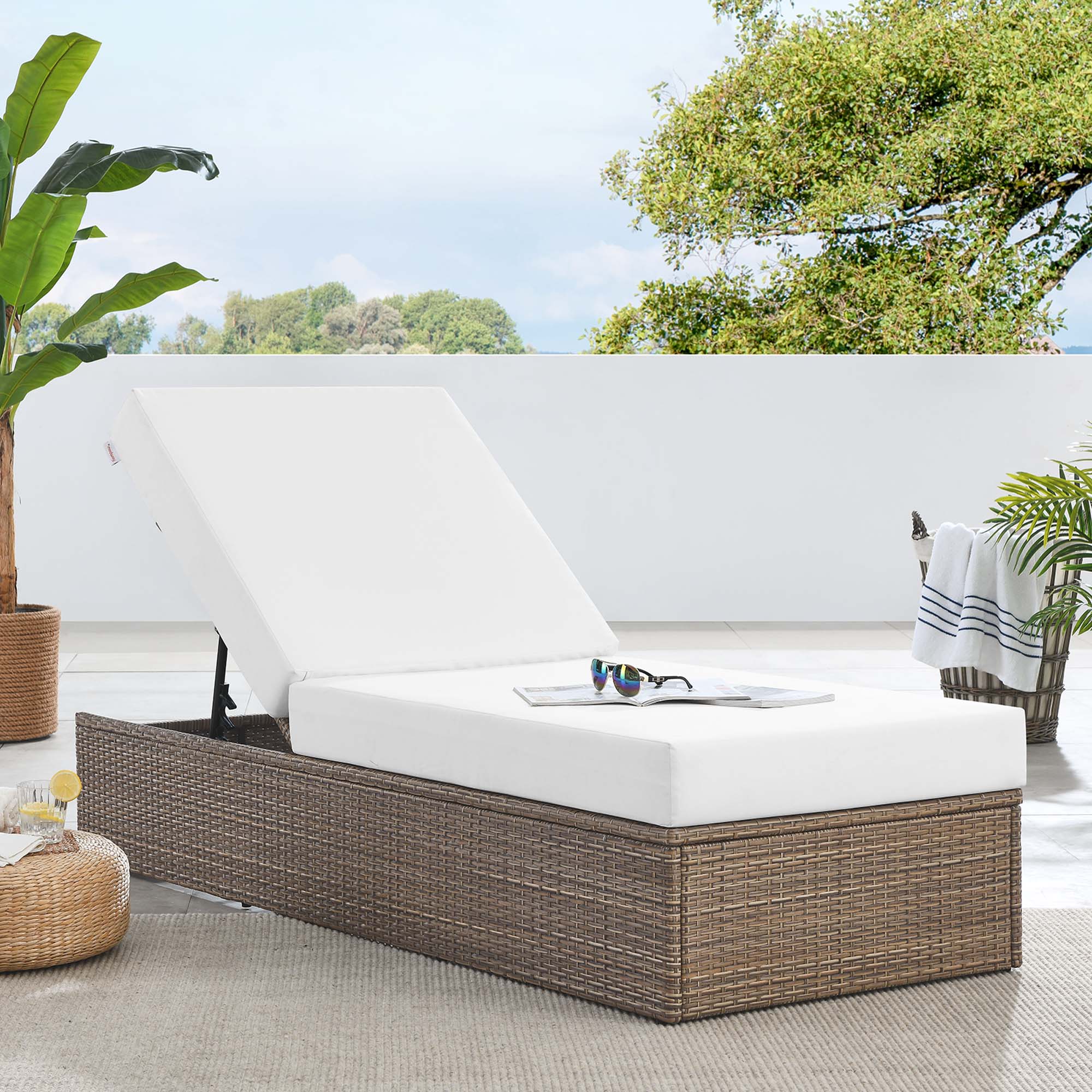 Modway Convene Outdoor Patio Chaise Lounge Chair