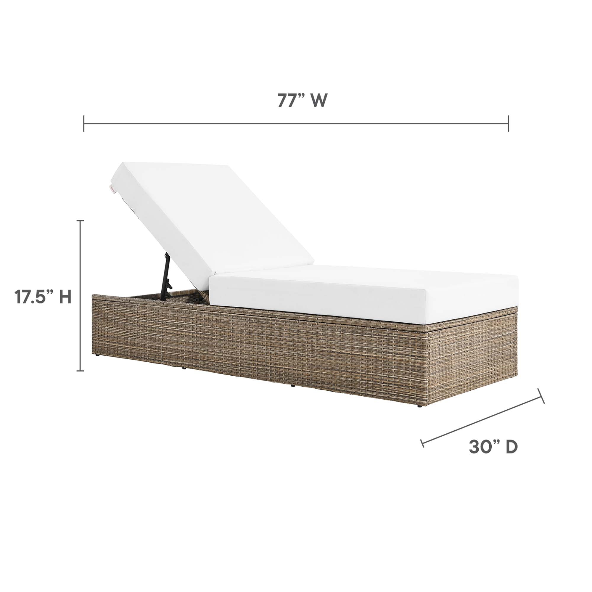 Modway Convene Outdoor Patio Chaise Lounge Chair