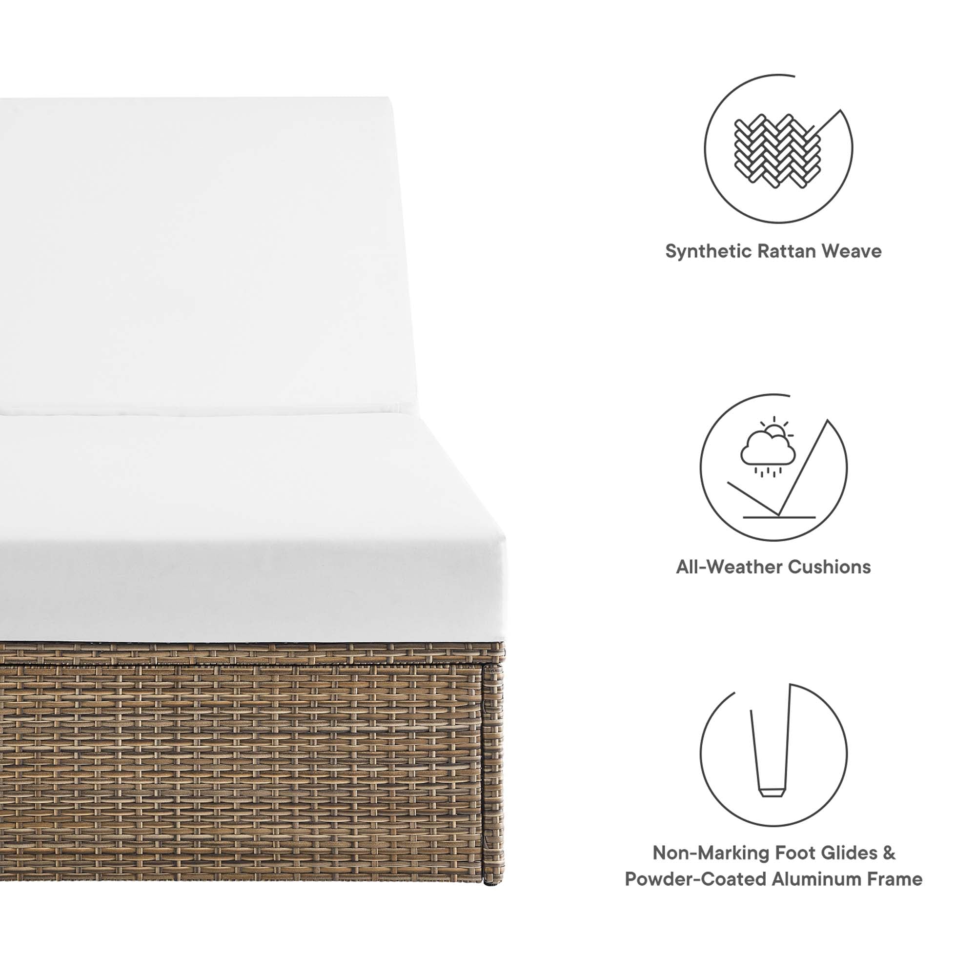 Modway Convene Outdoor Patio Chaise Lounge Chair