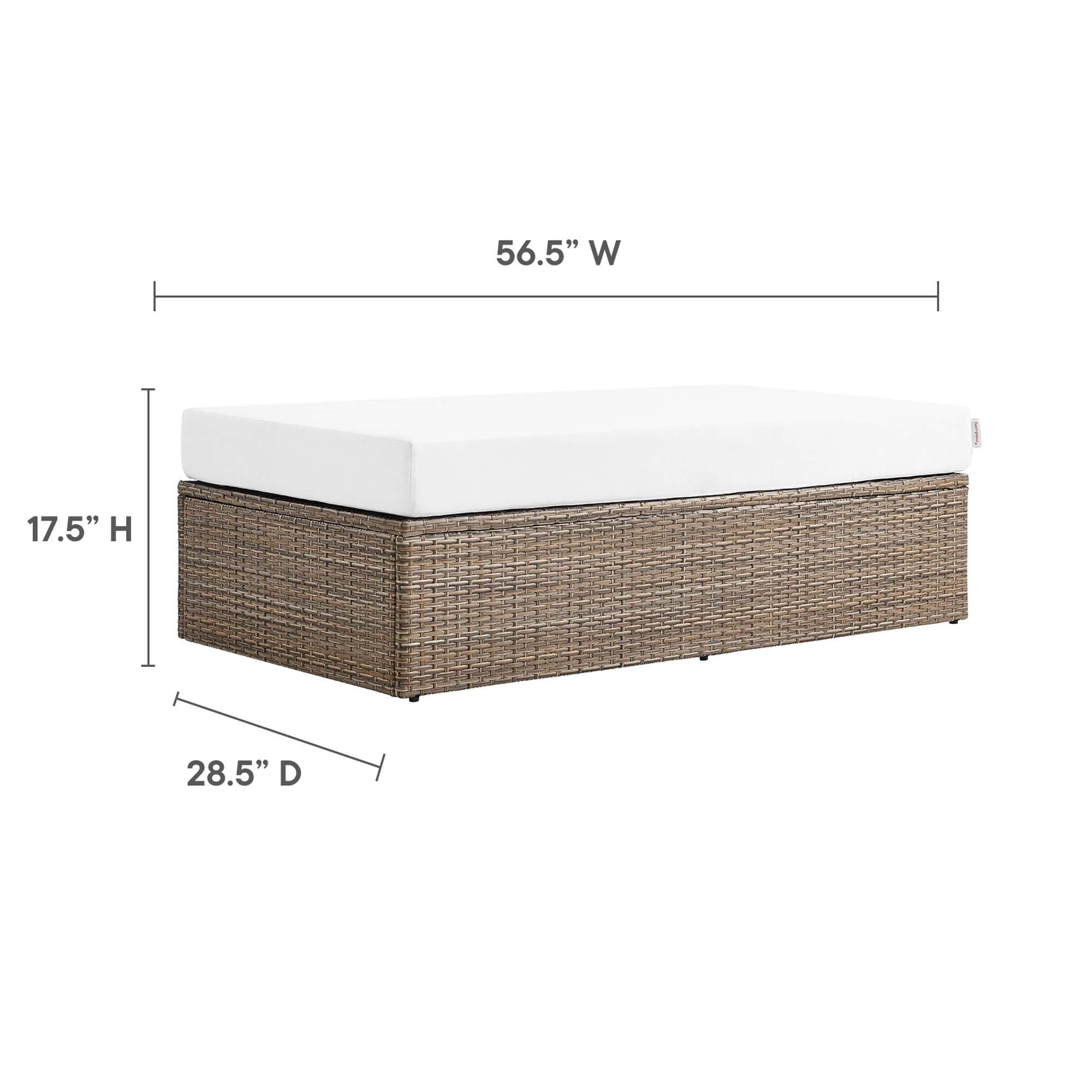 Modway Convene Outdoor Patio Rectangle Ottoman