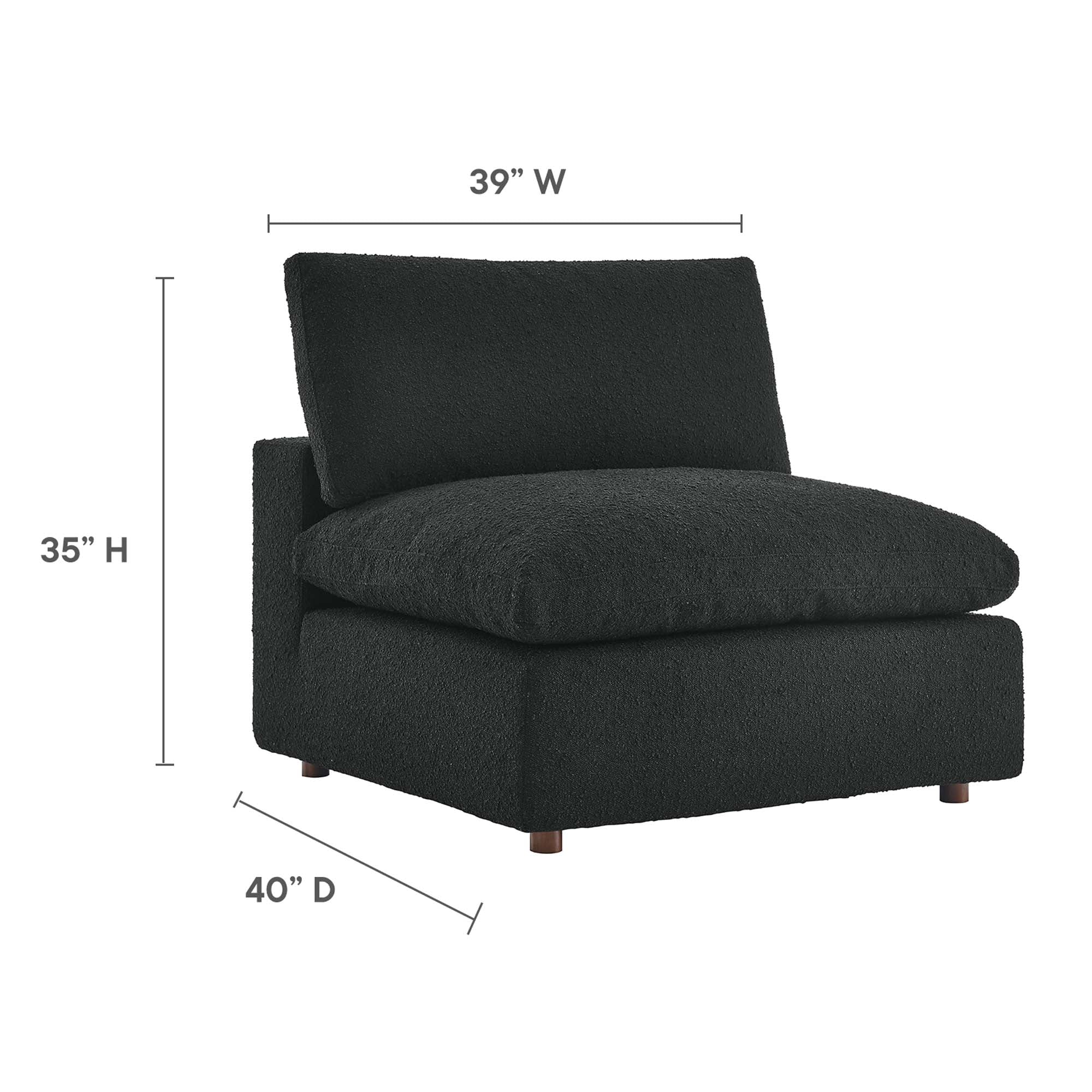 Modway Commix Down Filled Overstuffed Boucle Fabric Armless Chair