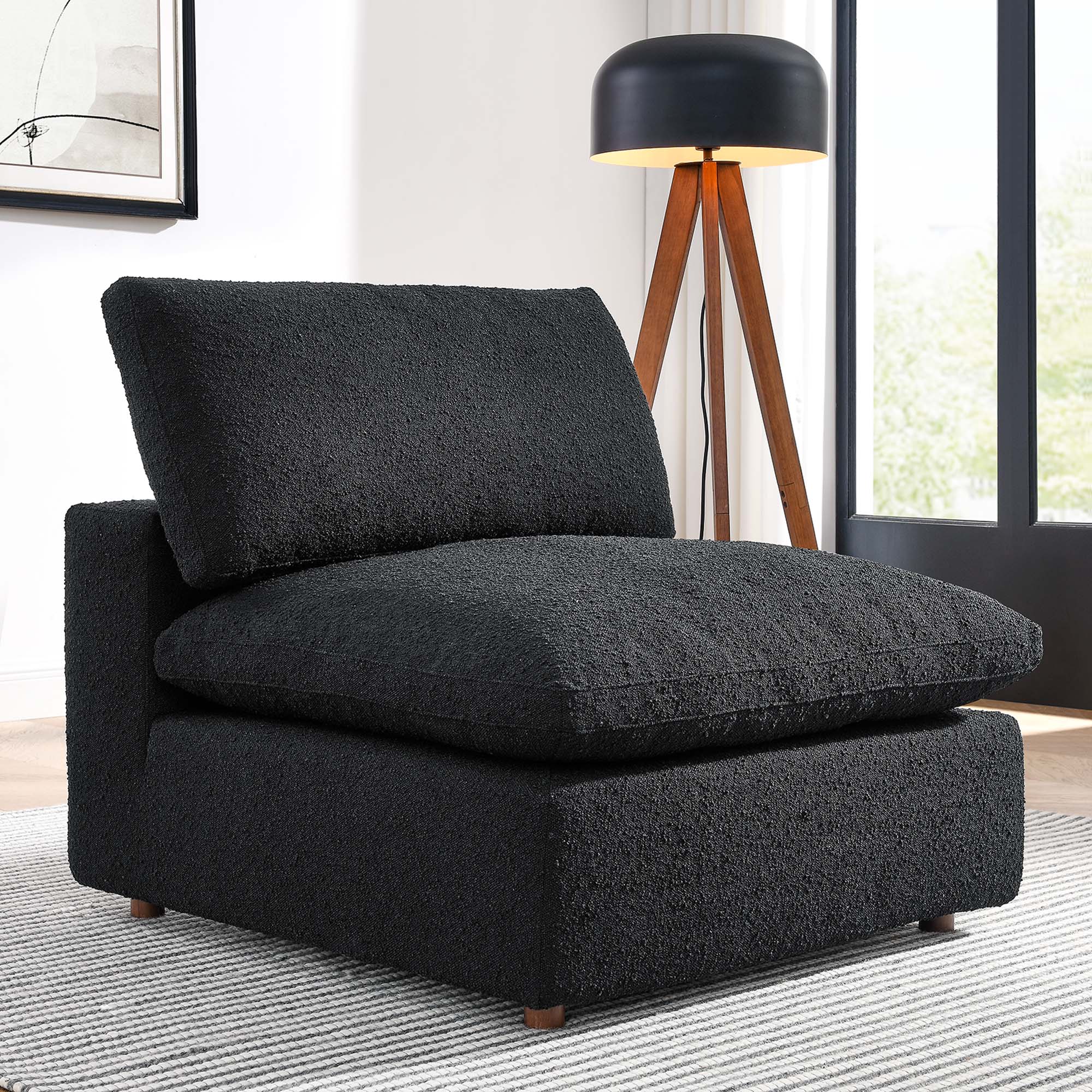 Modway Commix Down Filled Overstuffed Boucle Fabric Armless Chair