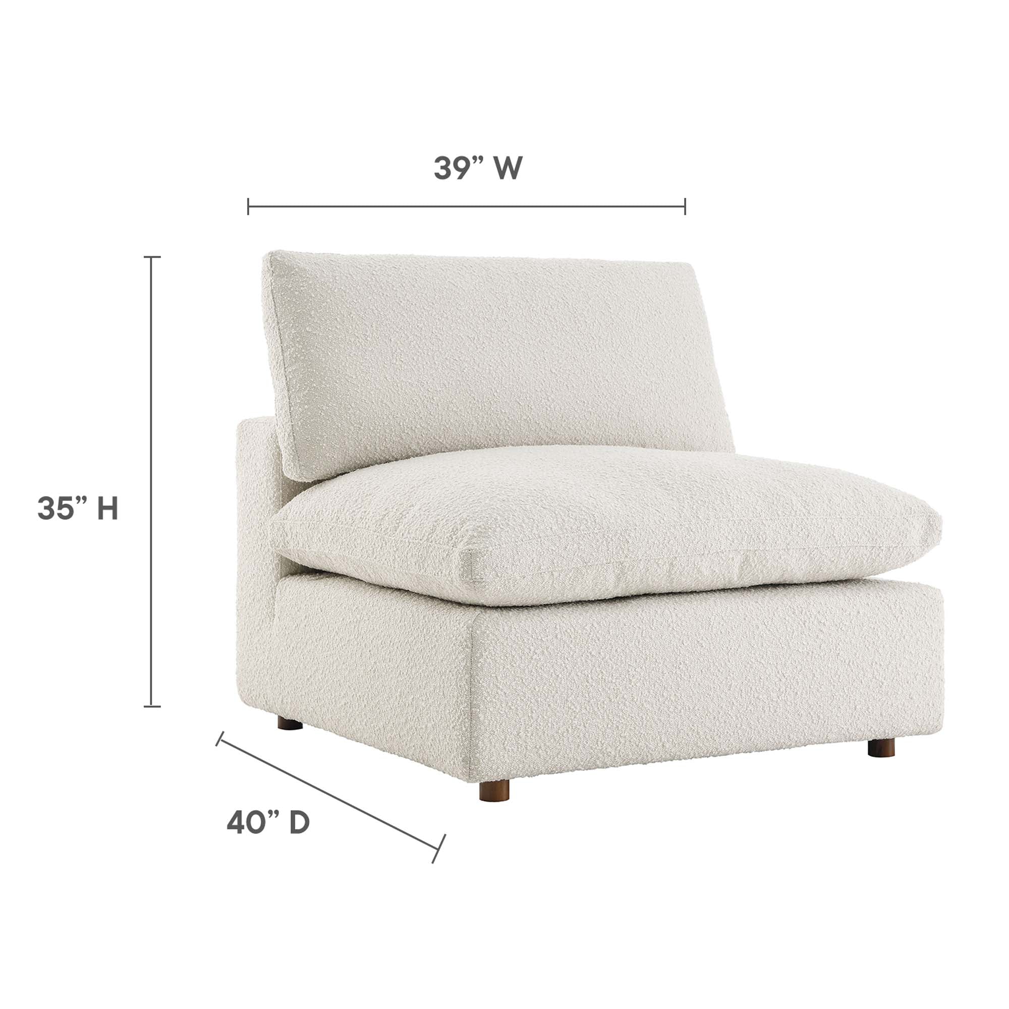 Modway Commix Down Filled Overstuffed Boucle Fabric Armless Chair