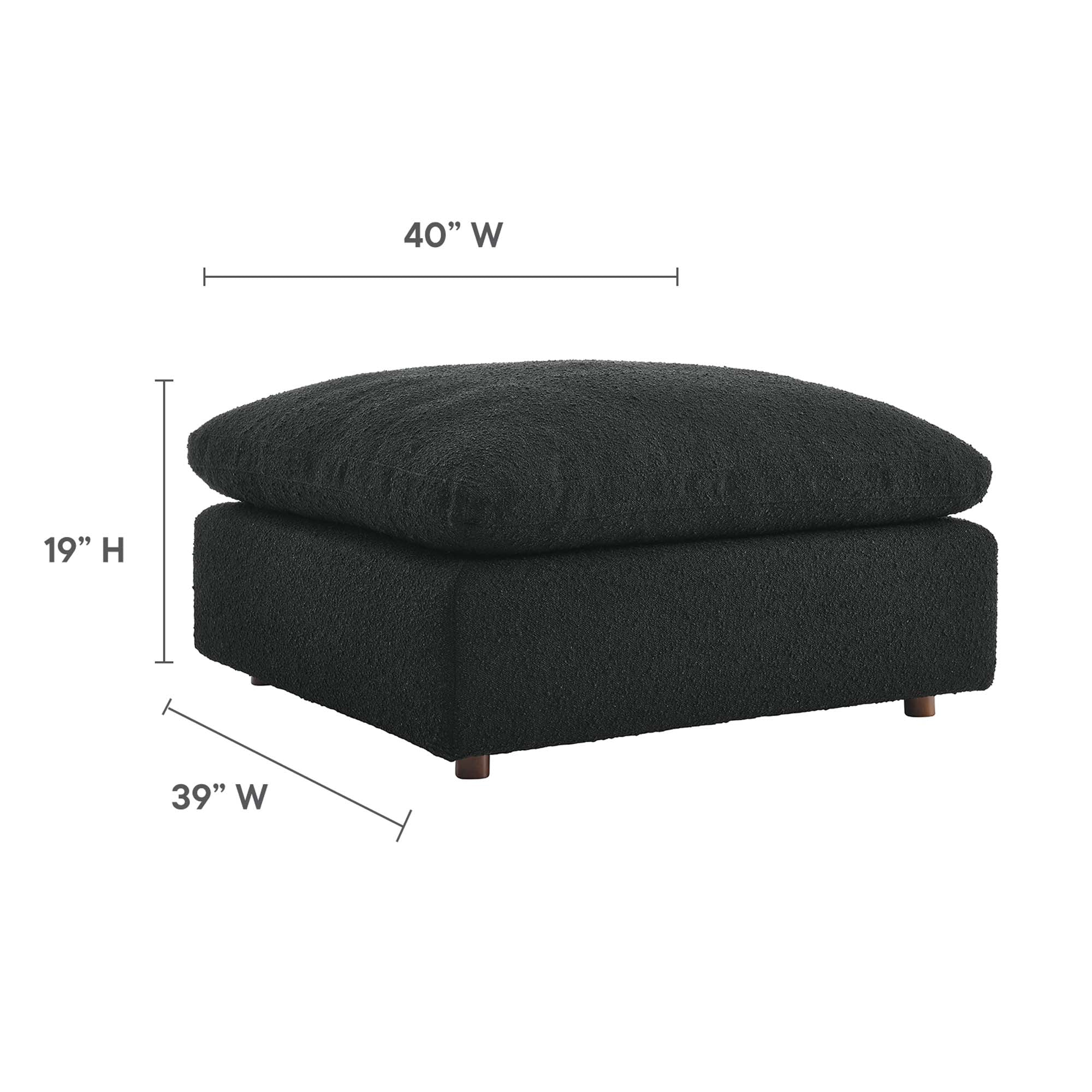 Modway Commix Down Filled Overstuffed Boucle Fabric Ottoman