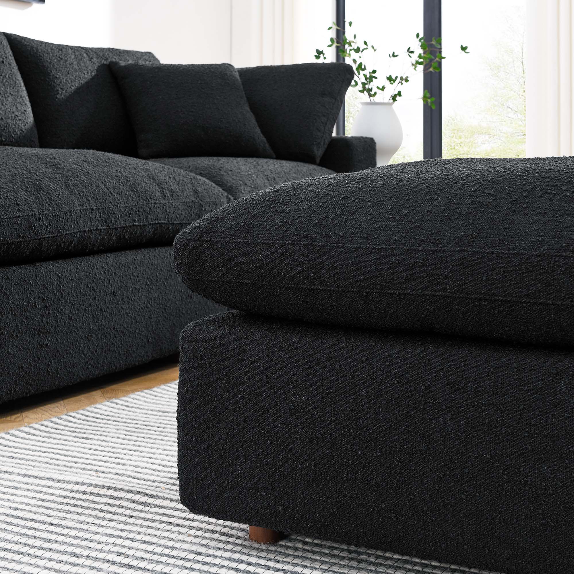 Modway Commix Down Filled Overstuffed Boucle Fabric Ottoman
