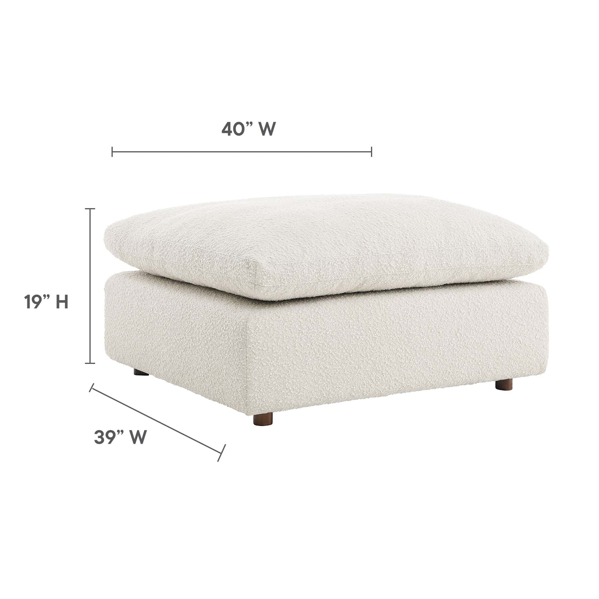 Modway Commix Down Filled Overstuffed Boucle Fabric Ottoman