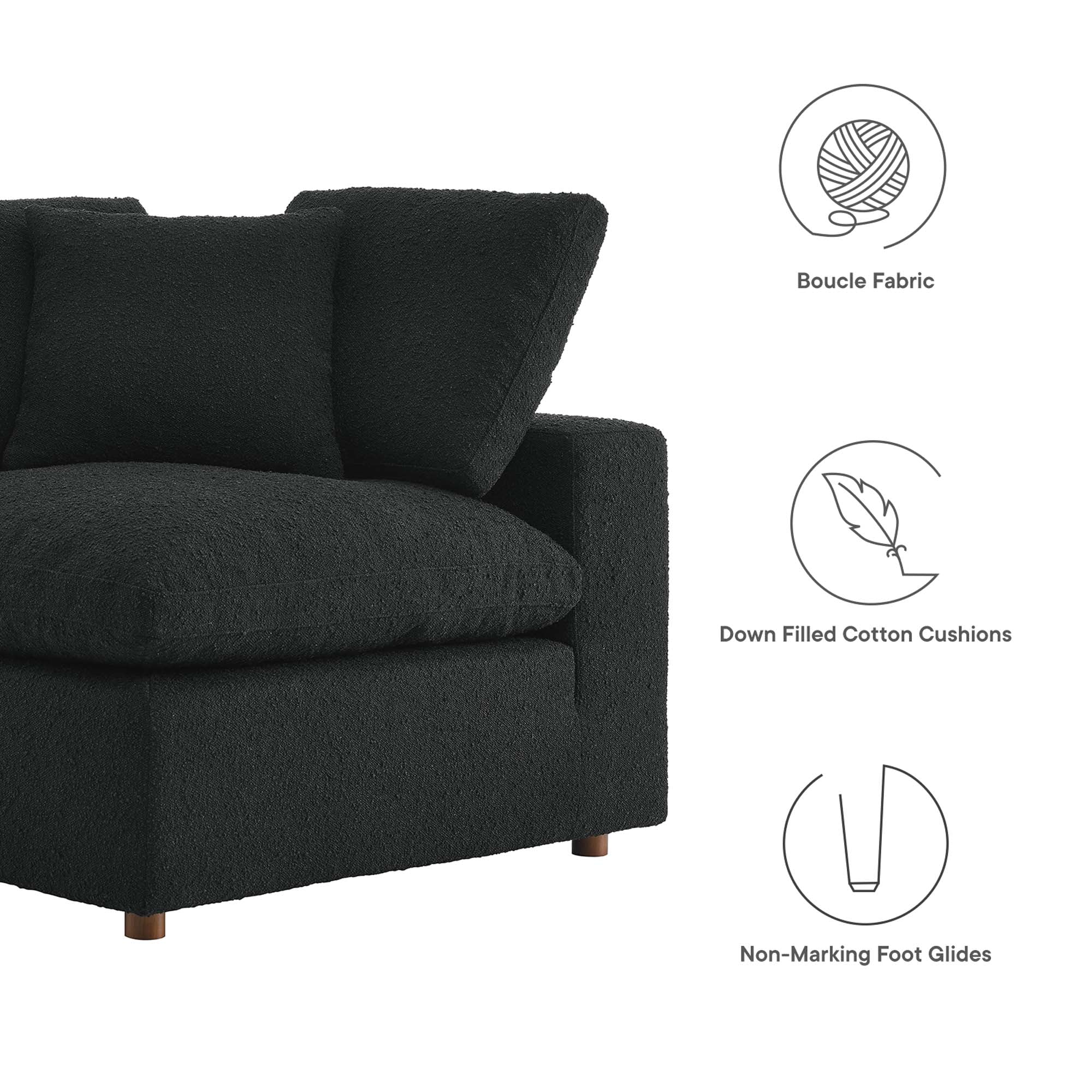 Modway Commix Down Filled Overstuffed Boucle Fabric Corner Chair