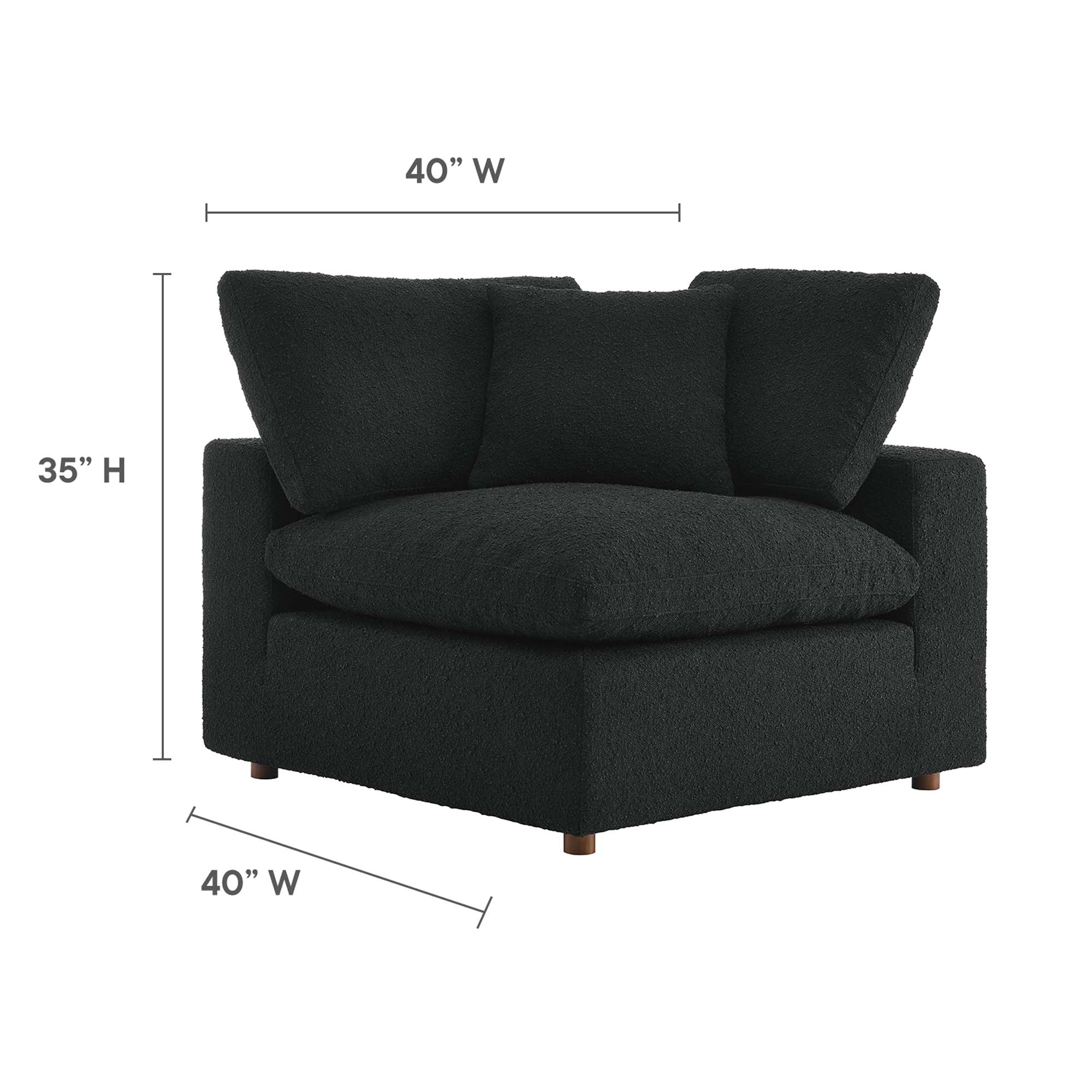 Modway Commix Down Filled Overstuffed Boucle Fabric Corner Chair