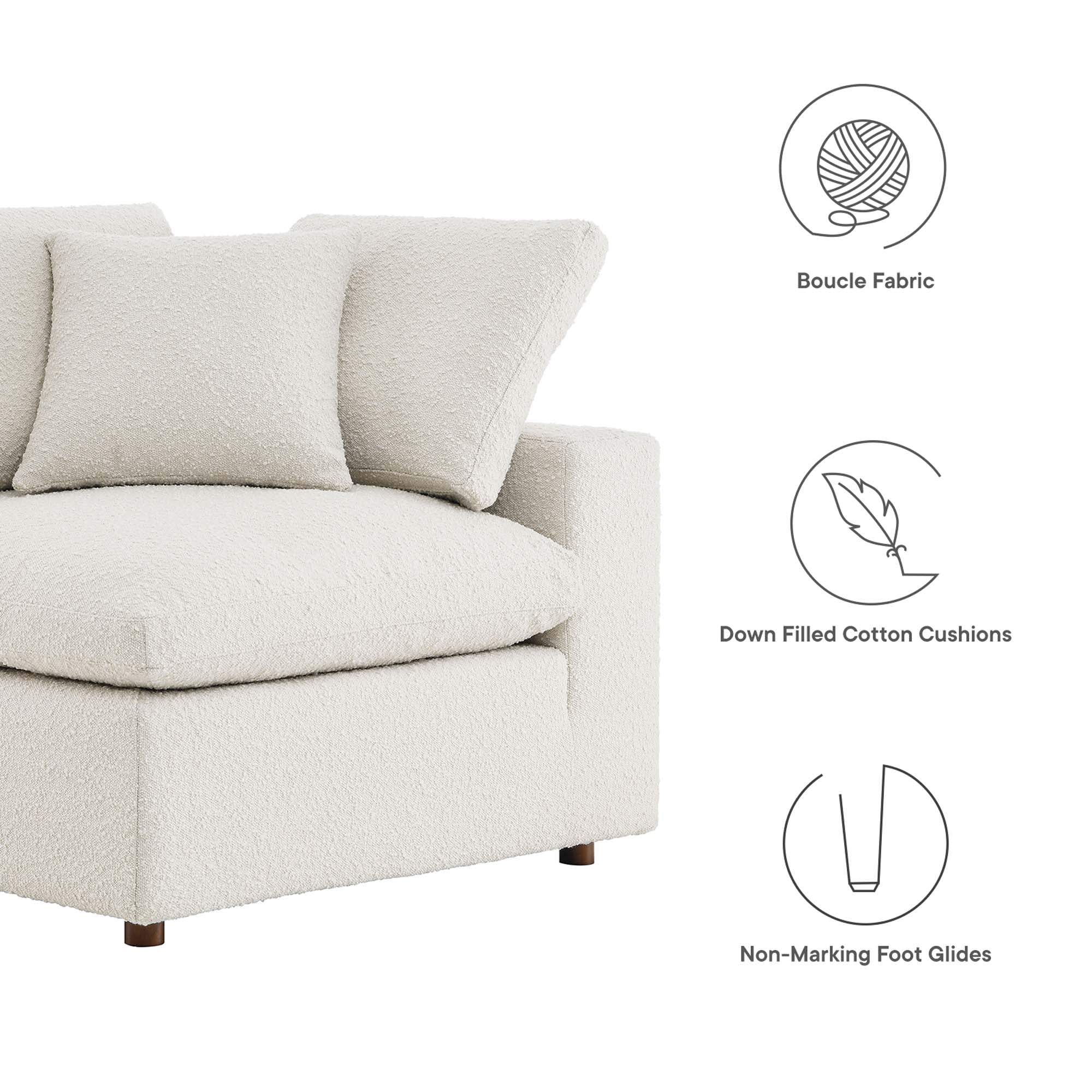 Modway Commix Down Filled Overstuffed Boucle Fabric Corner Chair