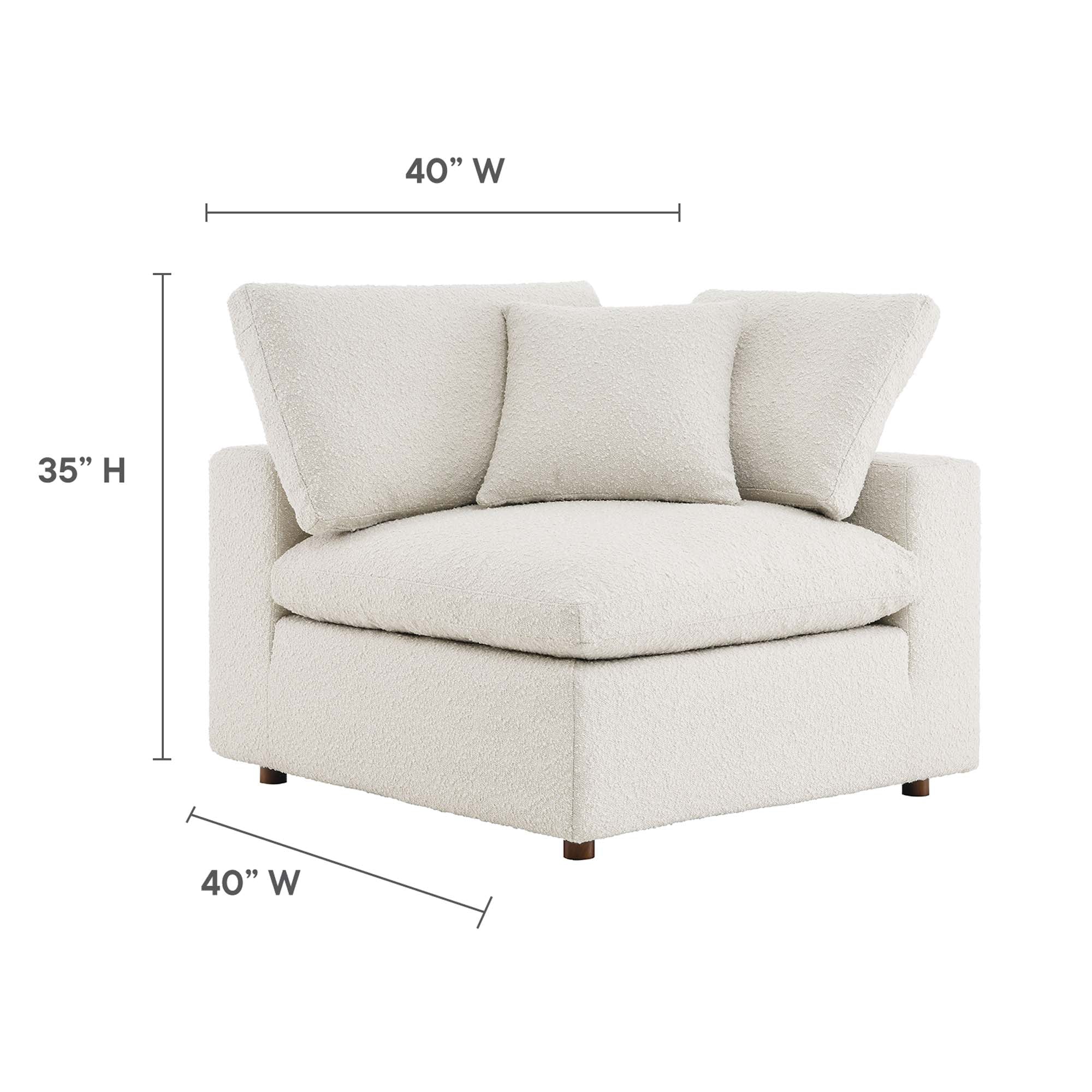 Modway Commix Down Filled Overstuffed Boucle Fabric Corner Chair