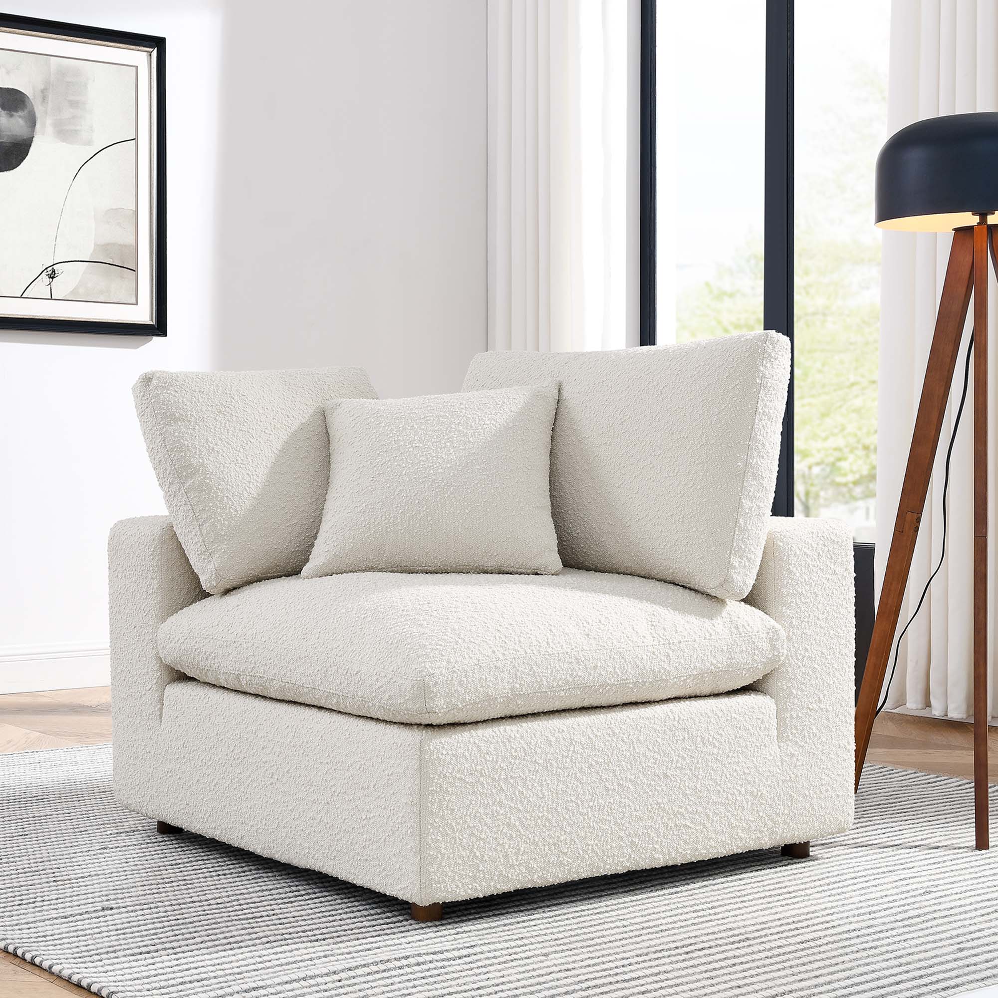 Modway Commix Down Filled Overstuffed Boucle Fabric Corner Chair