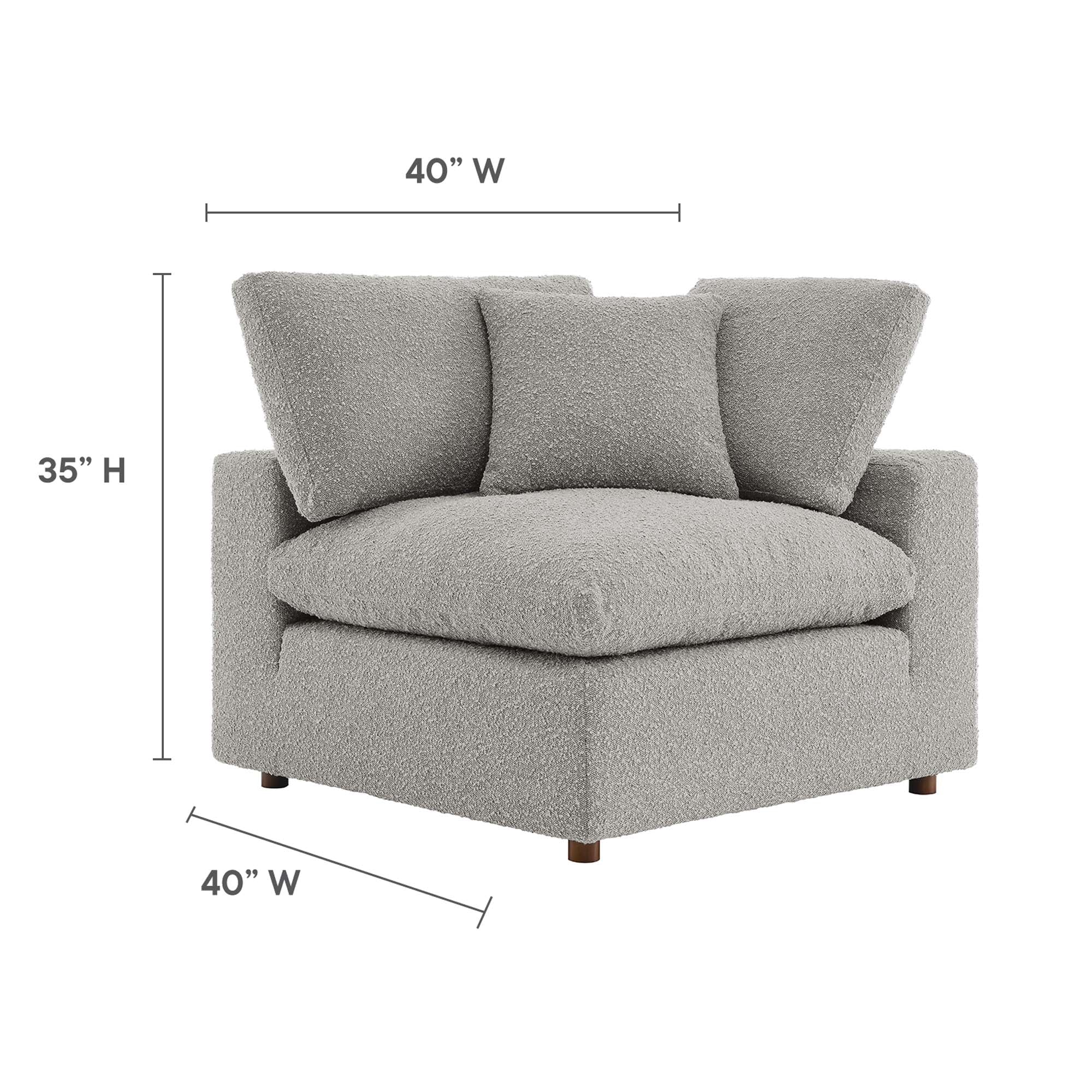 Modway Commix Down Filled Overstuffed Boucle Fabric Corner Chair