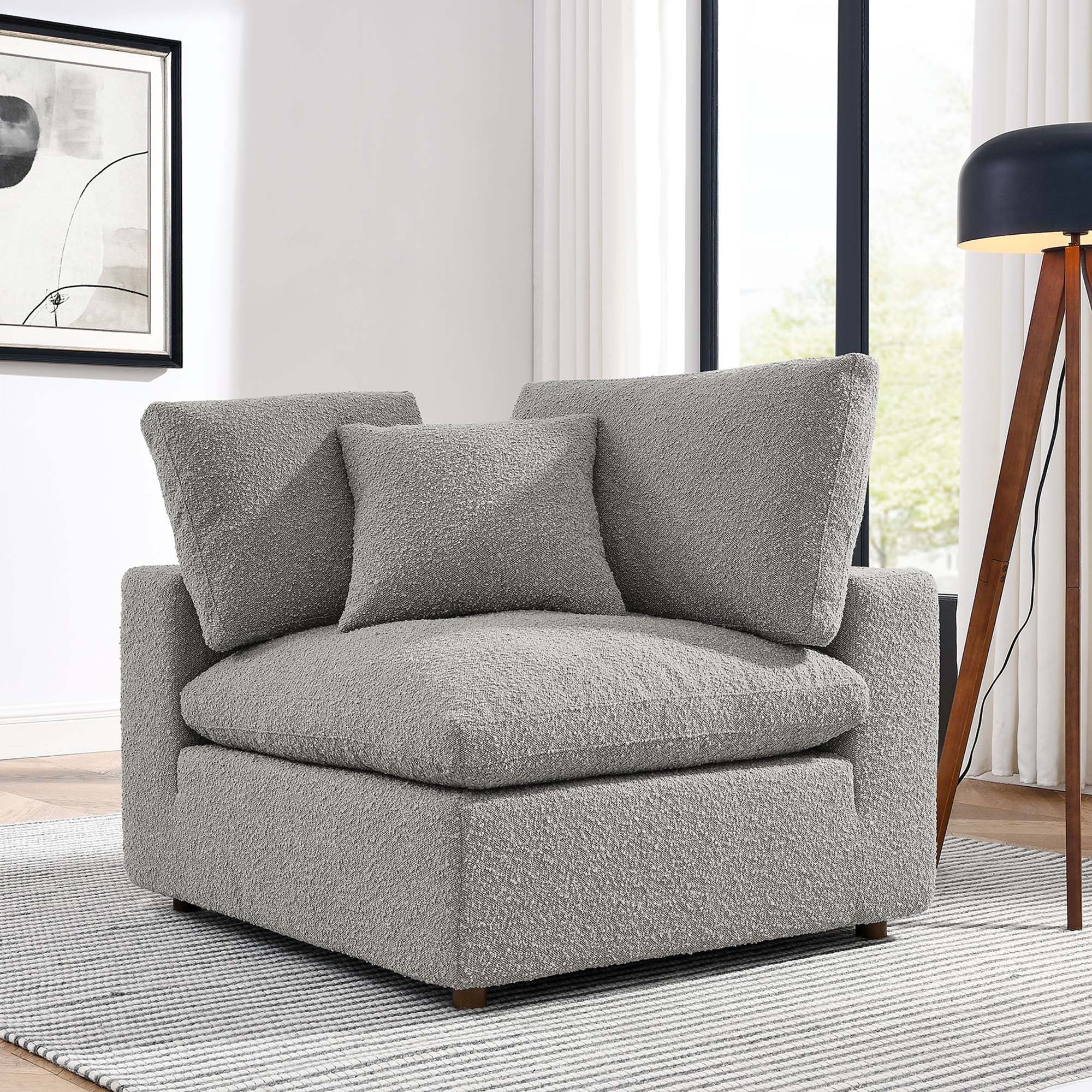 Modway Commix Down Filled Overstuffed Boucle Fabric Corner Chair