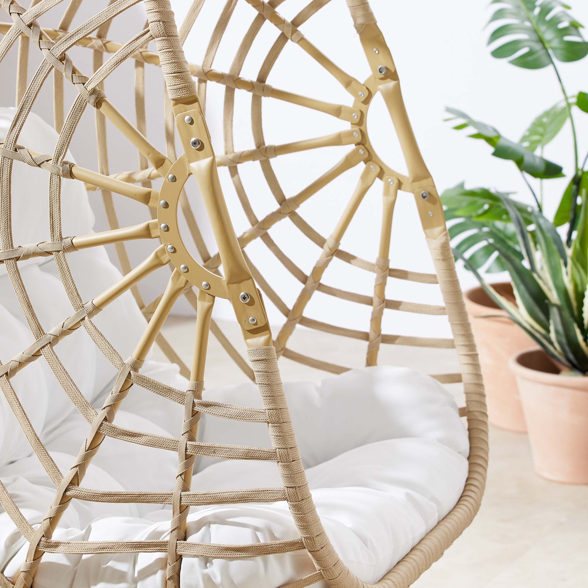 Modway Amalie Wicker Rattan Outdoor Patio Rattan Swing Chair without Stand