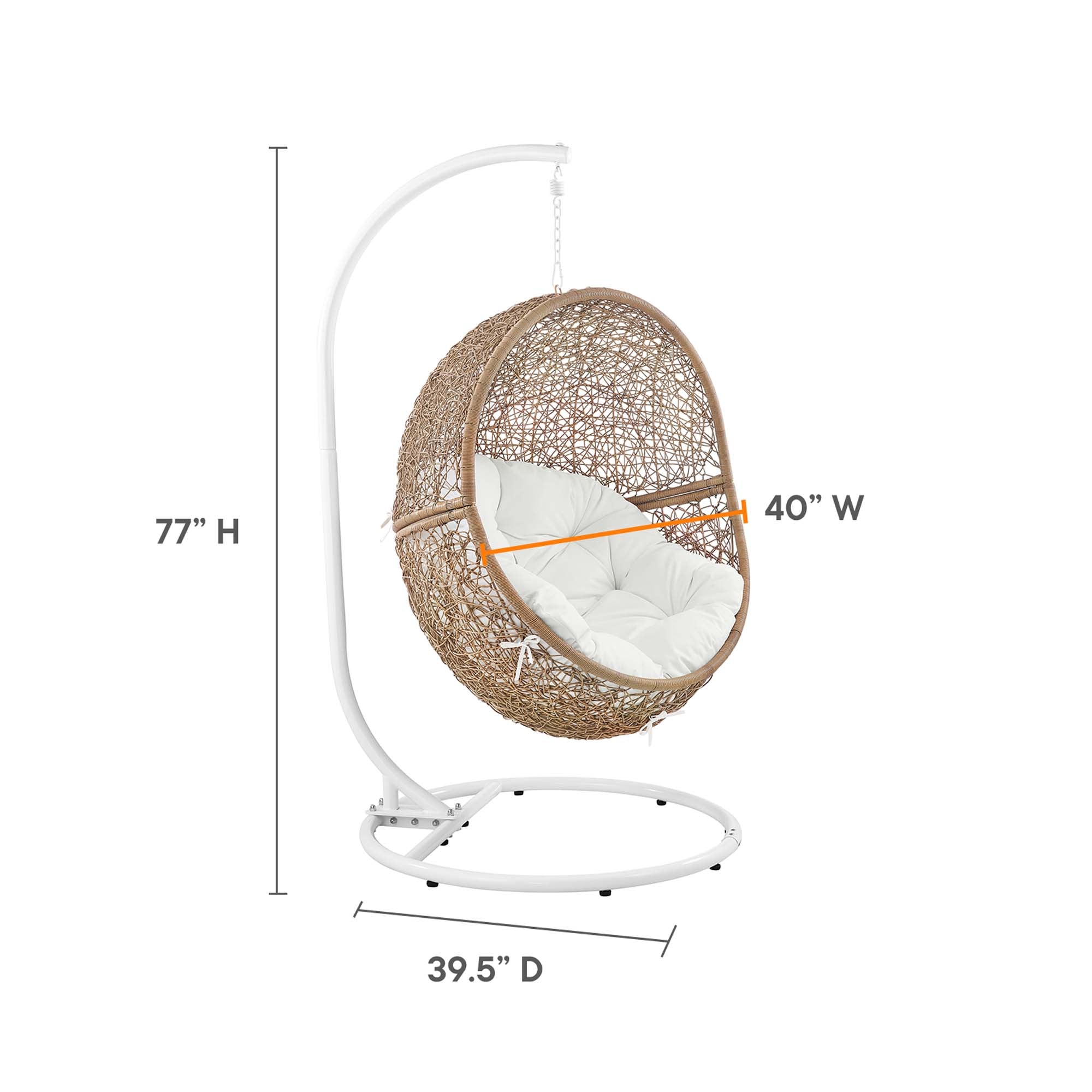 Modway Encase Outdoor Patio Rattan Swing Chair