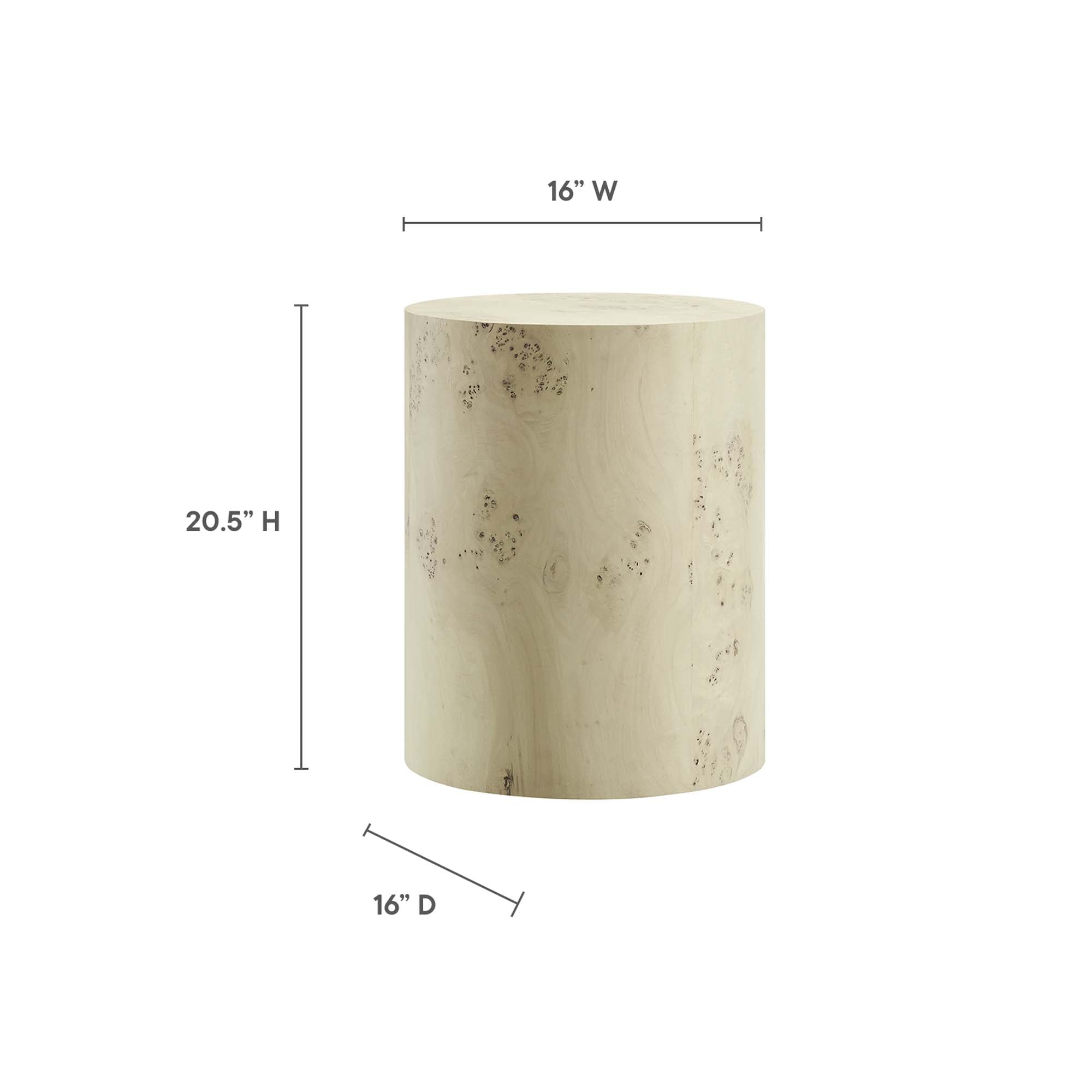 Modway Cosmos 16" Round Burl Wood Side Table