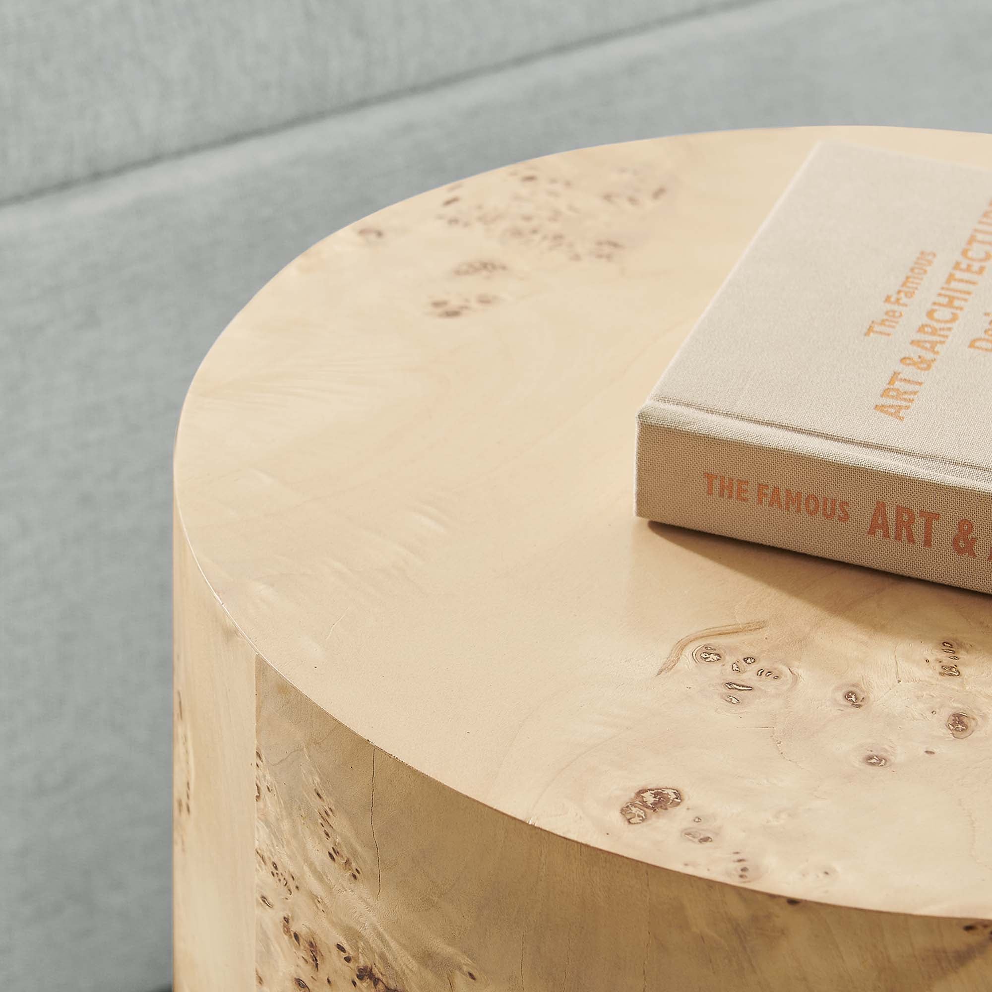 Modway Cosmos 16" Round Burl Wood Side Table