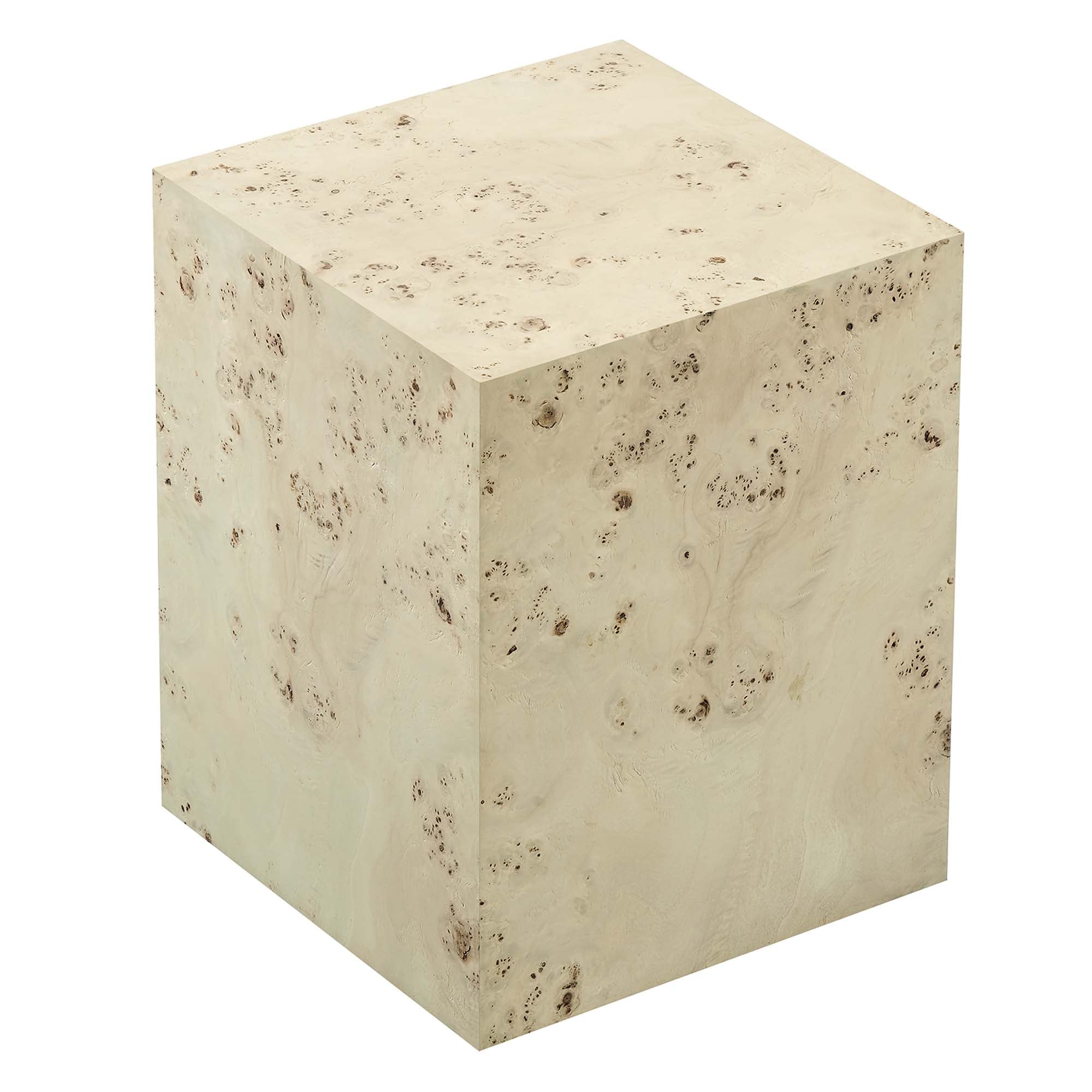 Modway Cosmos 16" Square Burl Wood Side Table