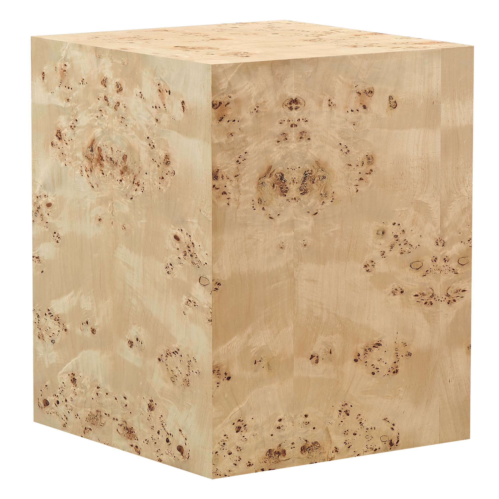 Modway Cosmos 16" Square Burl Wood Side Table