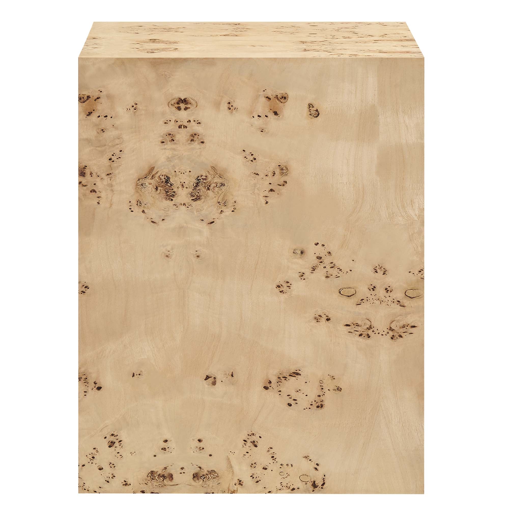 Modway Cosmos 16" Square Burl Wood Side Table