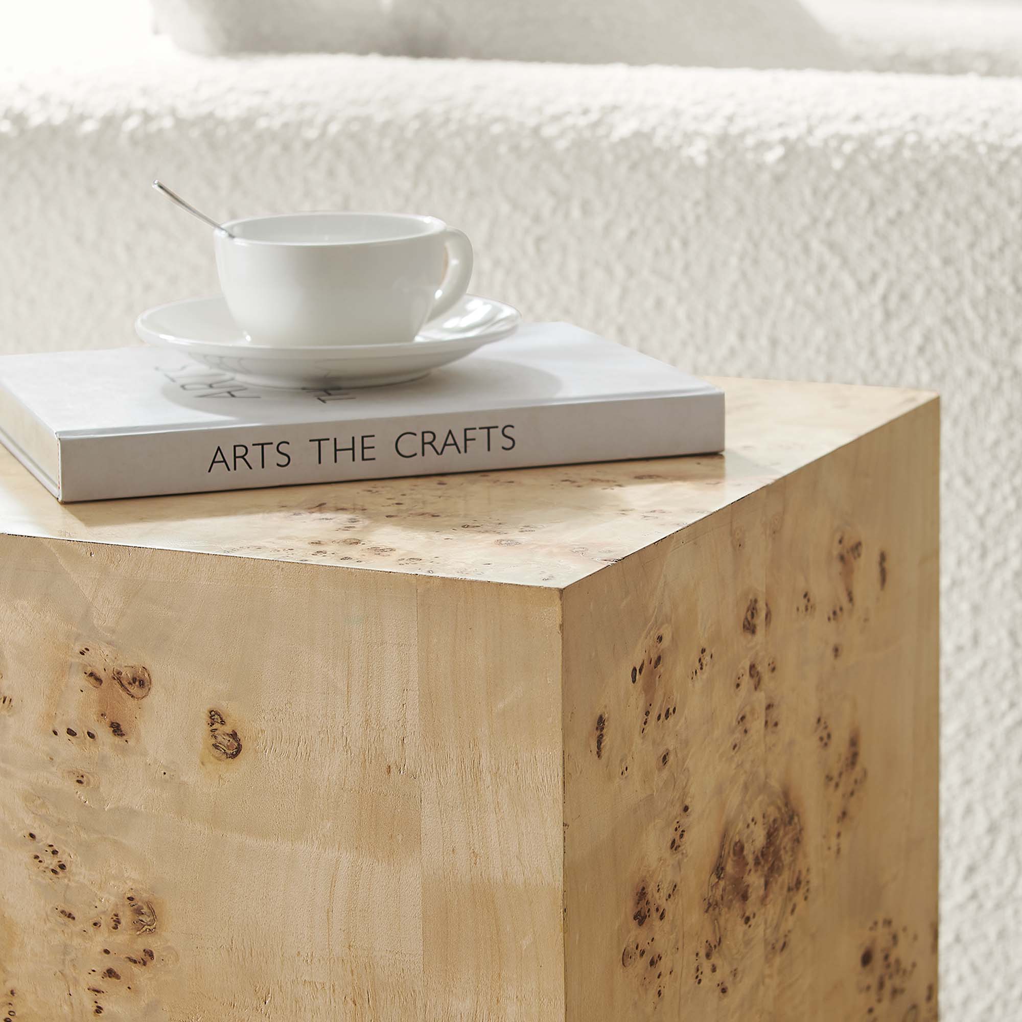 Modway Cosmos 16" Square Burl Wood Side Table