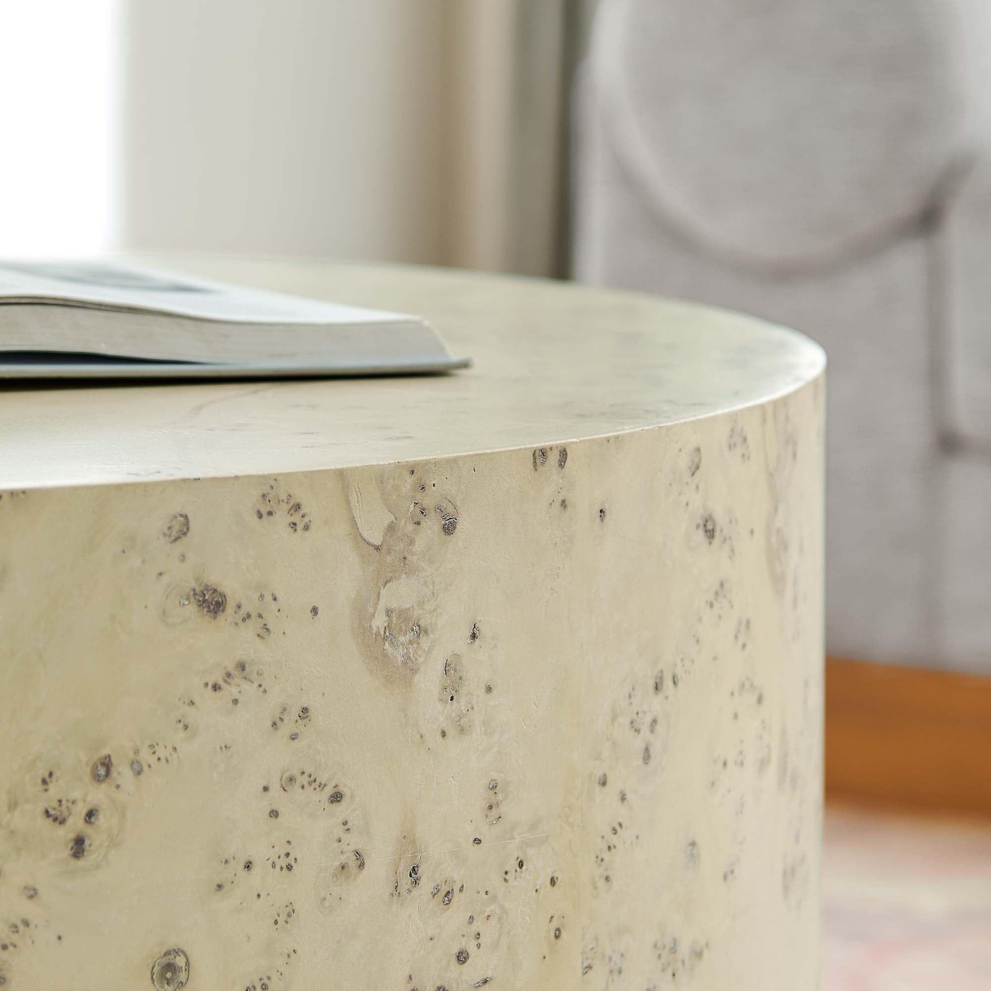 Modway Cosmos 35" Round Burl Wood Coffee Table