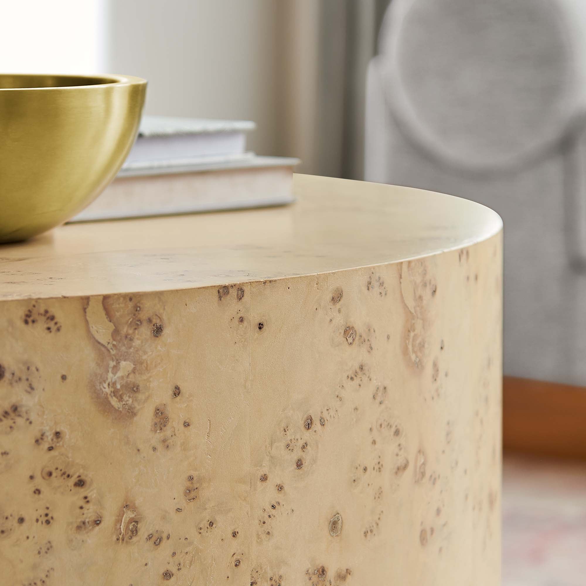 Modway Cosmos 35" Round Burl Wood Coffee Table