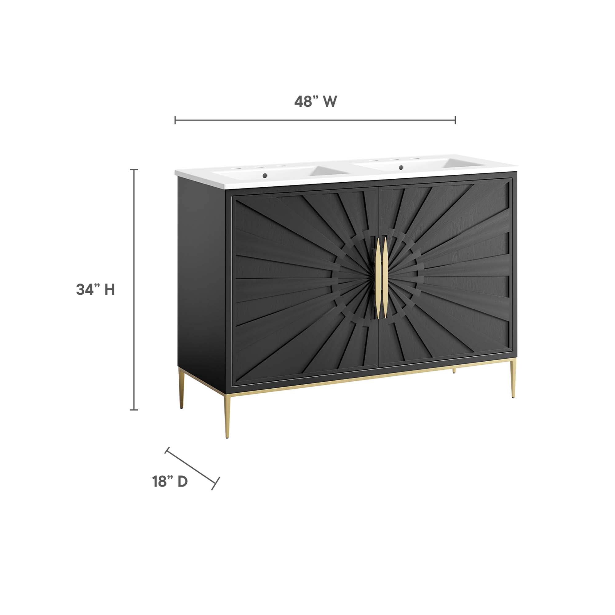 Modway Awaken 48" Double Sink Bathroom Vanity