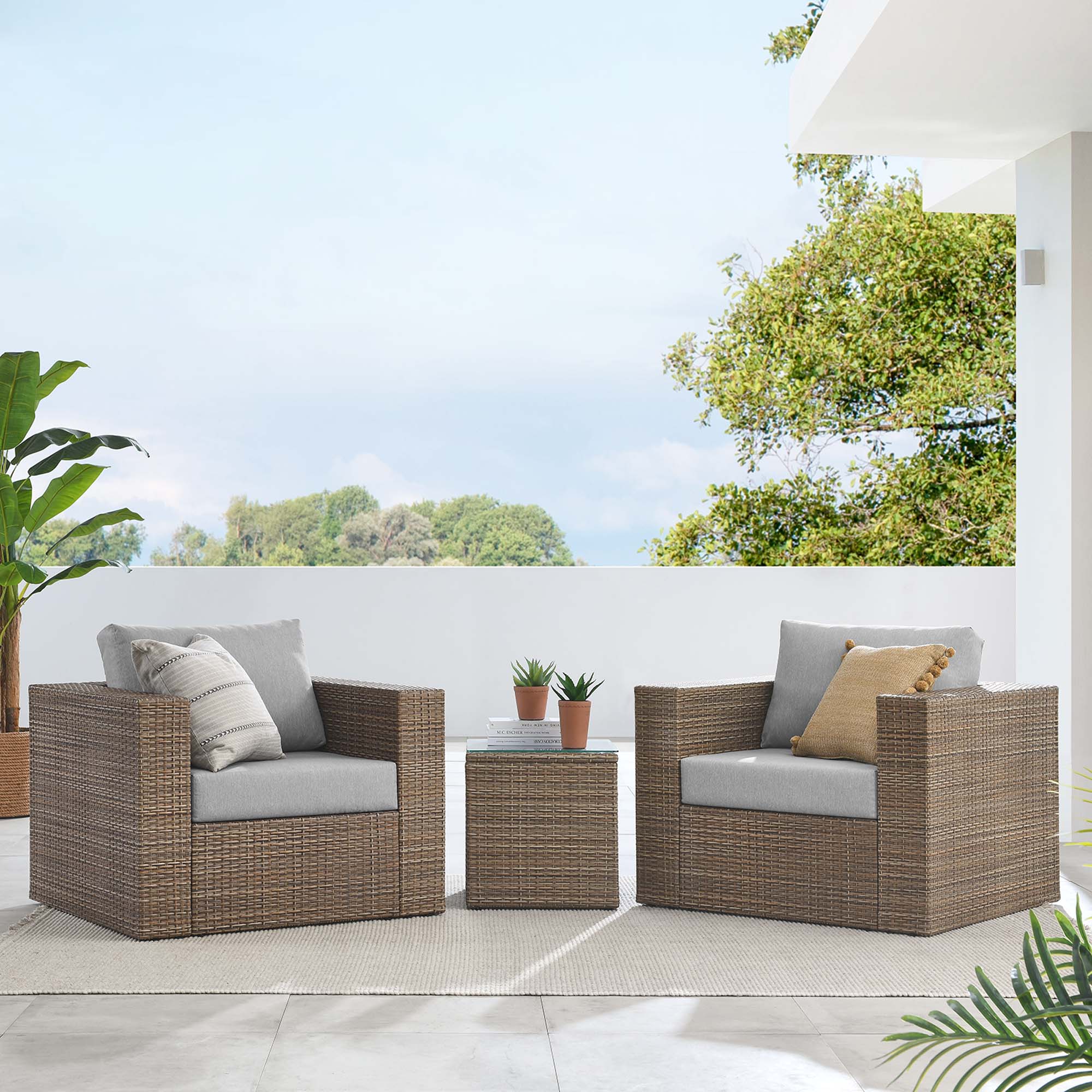Modway Convene 3-Piece Outdoor Patio Furniture Set