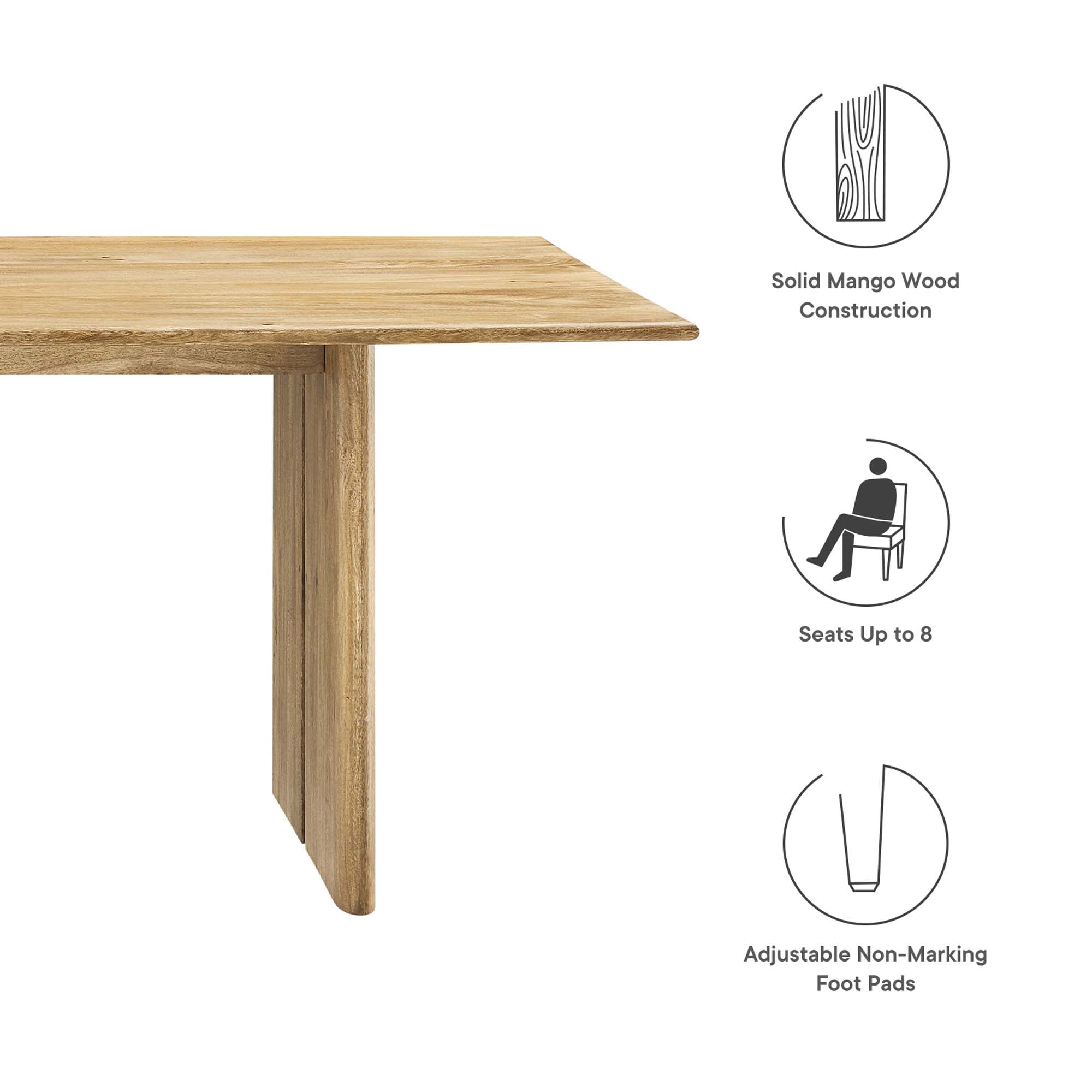 Modway Amistad 86" Wood Dining Table