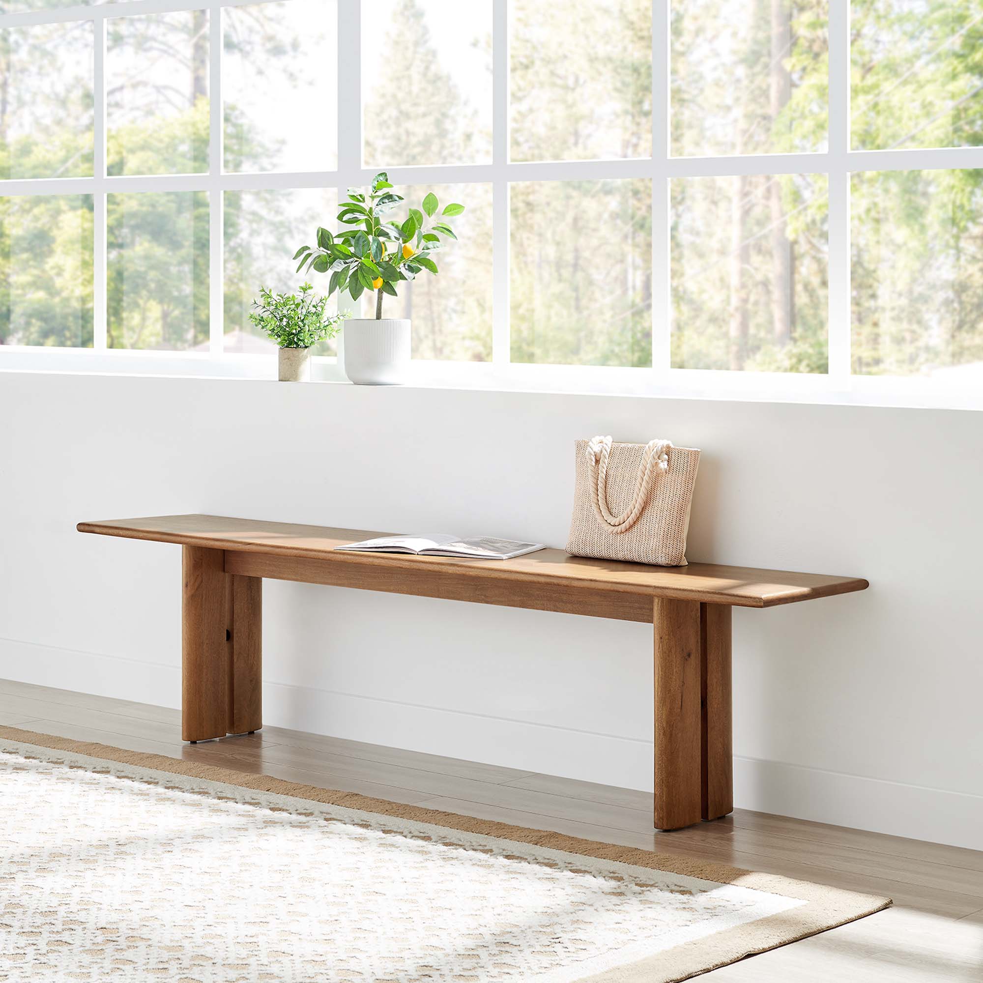 Modway Amistad 72" Wood Bench