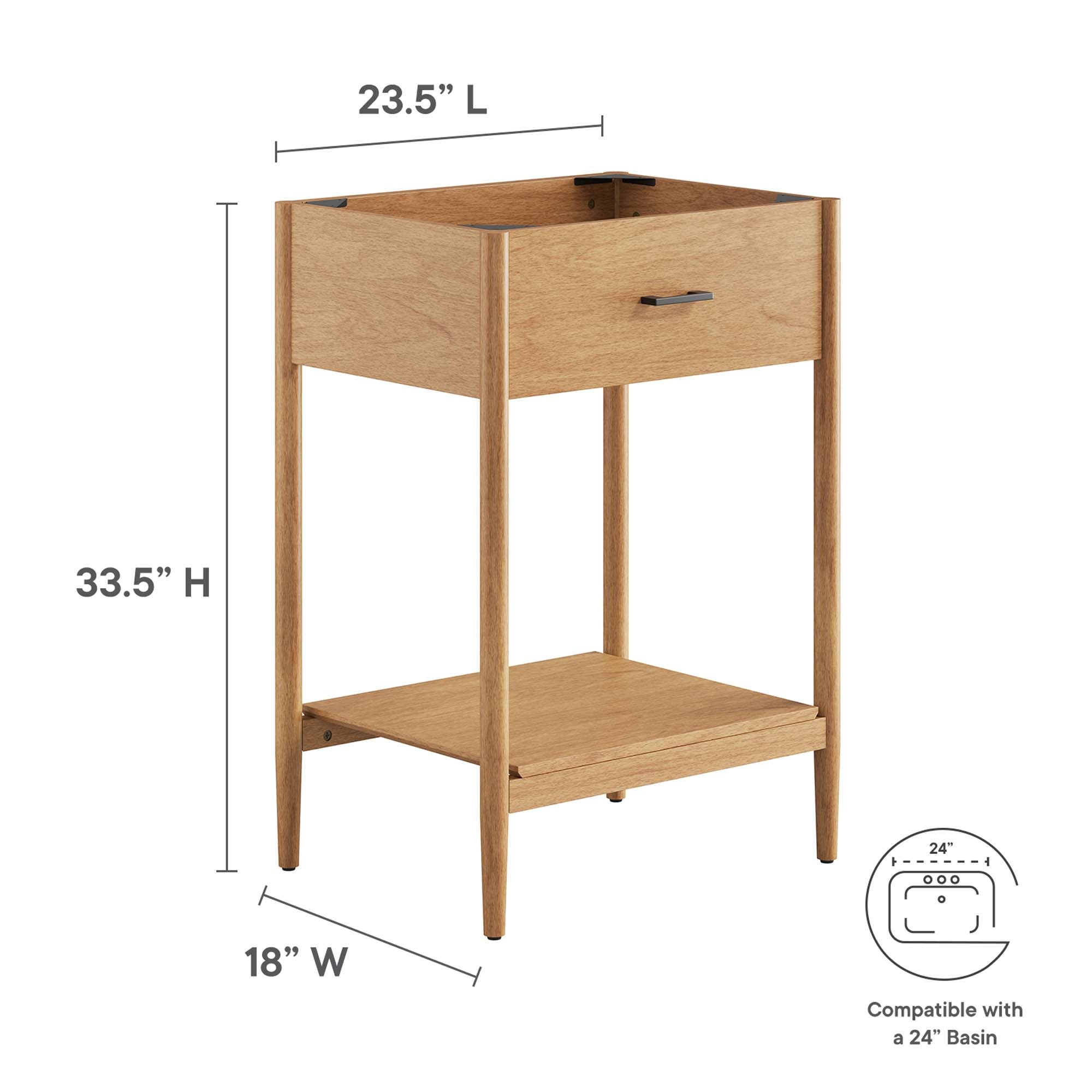 Modway Zaire 24" Bathroom Vanity Cabinet (Sink Basin Not Included)