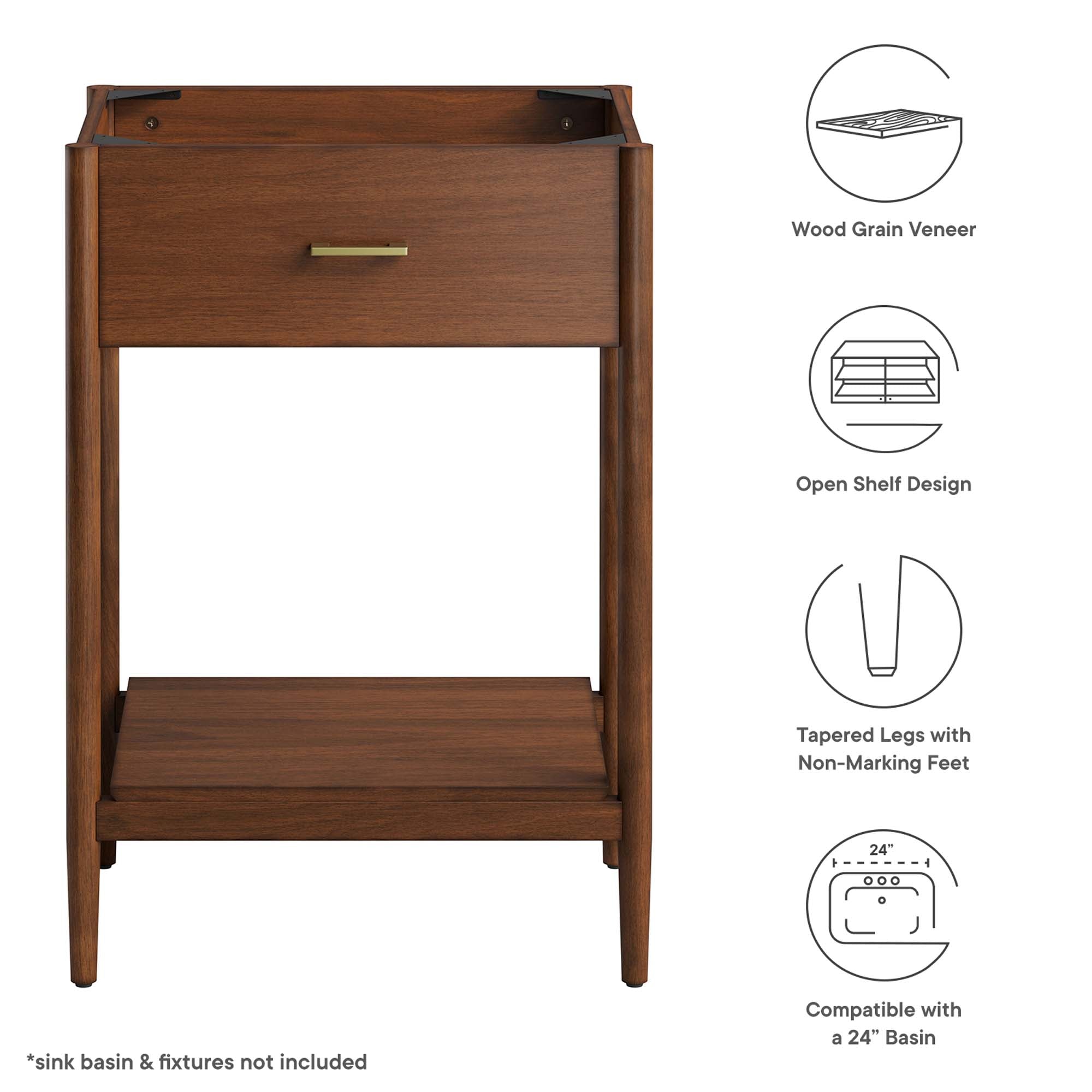 Modway Zaire 24" Bathroom Vanity Cabinet (Sink Basin Not Included)