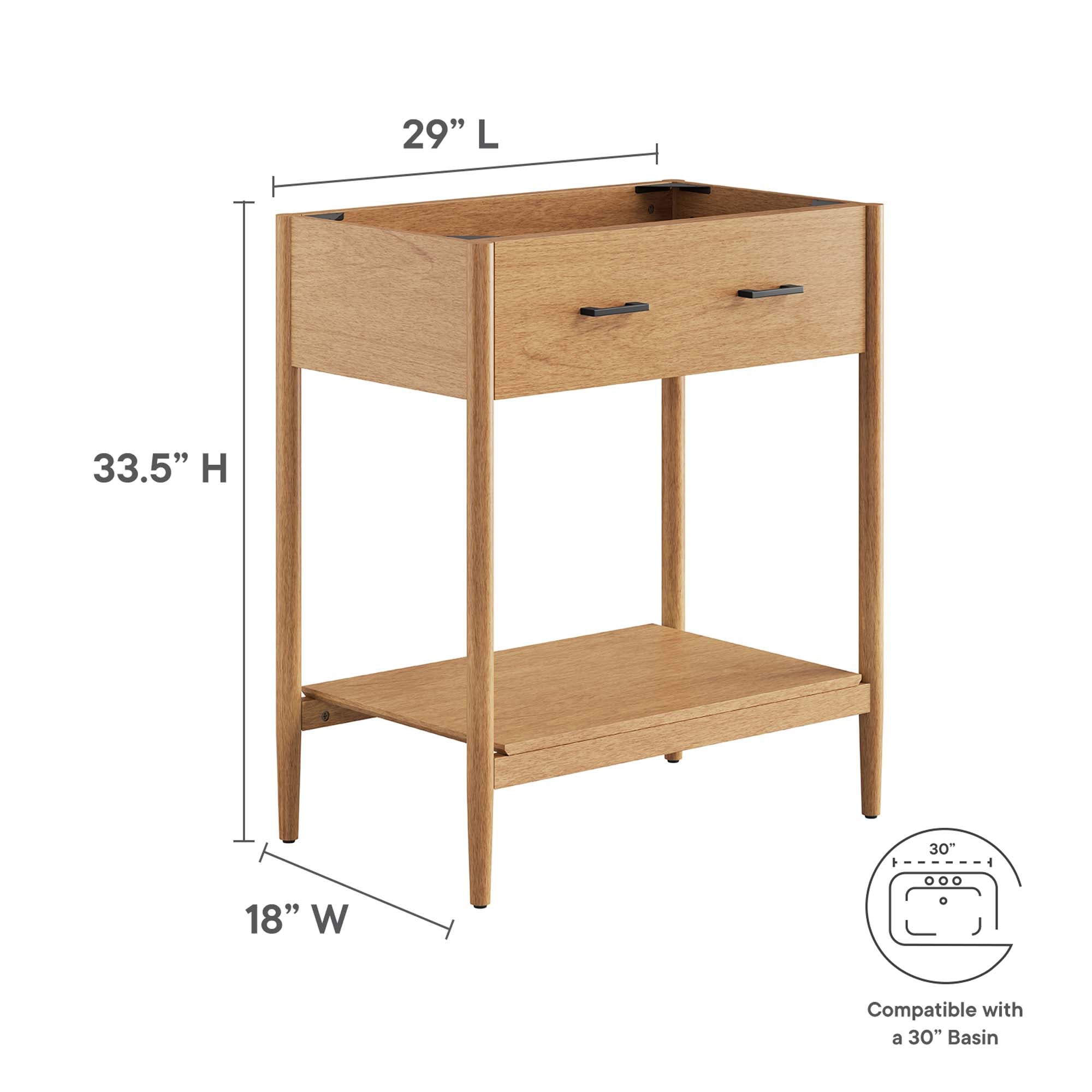 Modway Zaire 30" Bathroom Vanity Cabinet (Sink Basin Not Included)