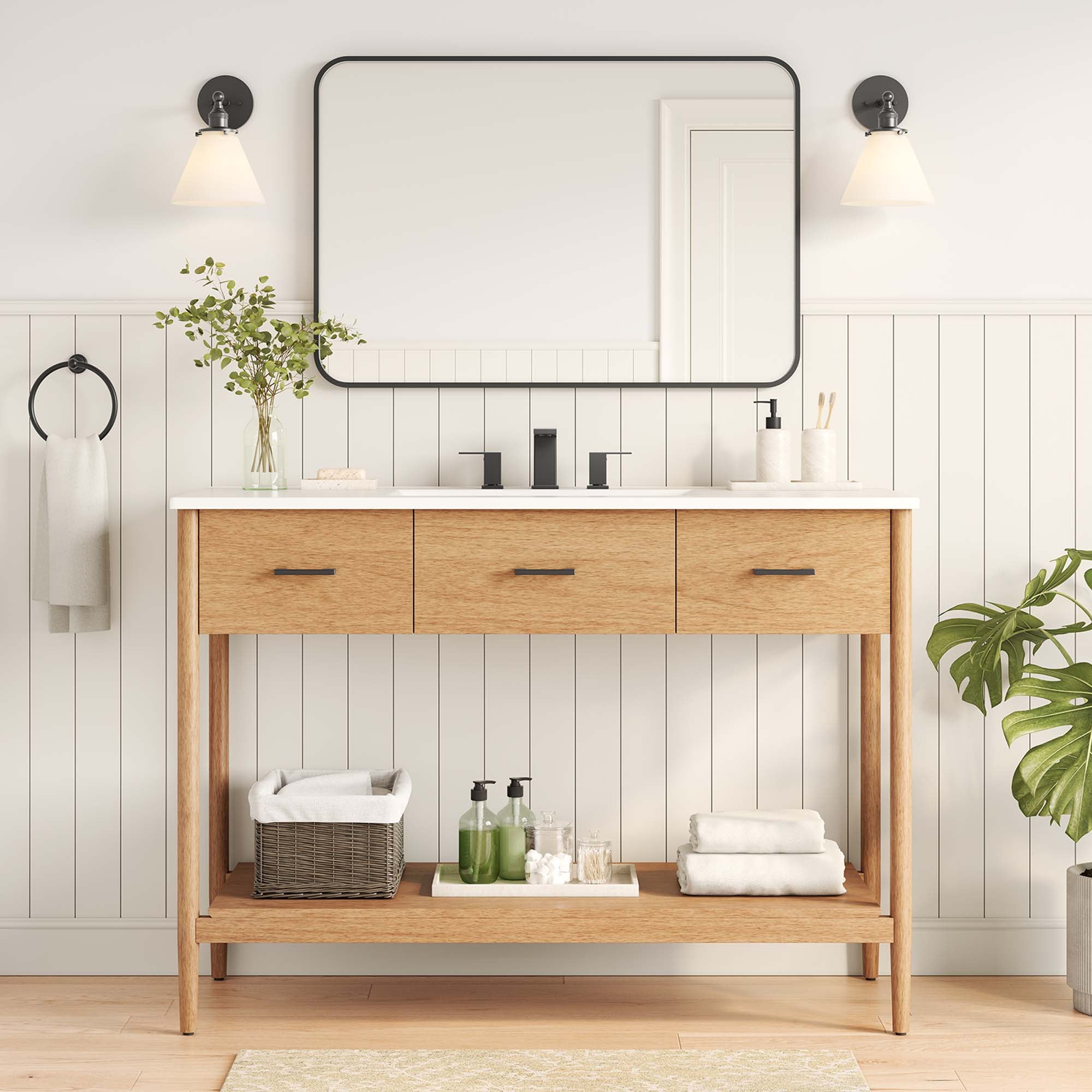 Modway Zaire 48” Single Sink Compatible Bathroom Vanity Cabinet (Sink Basin Not Included)