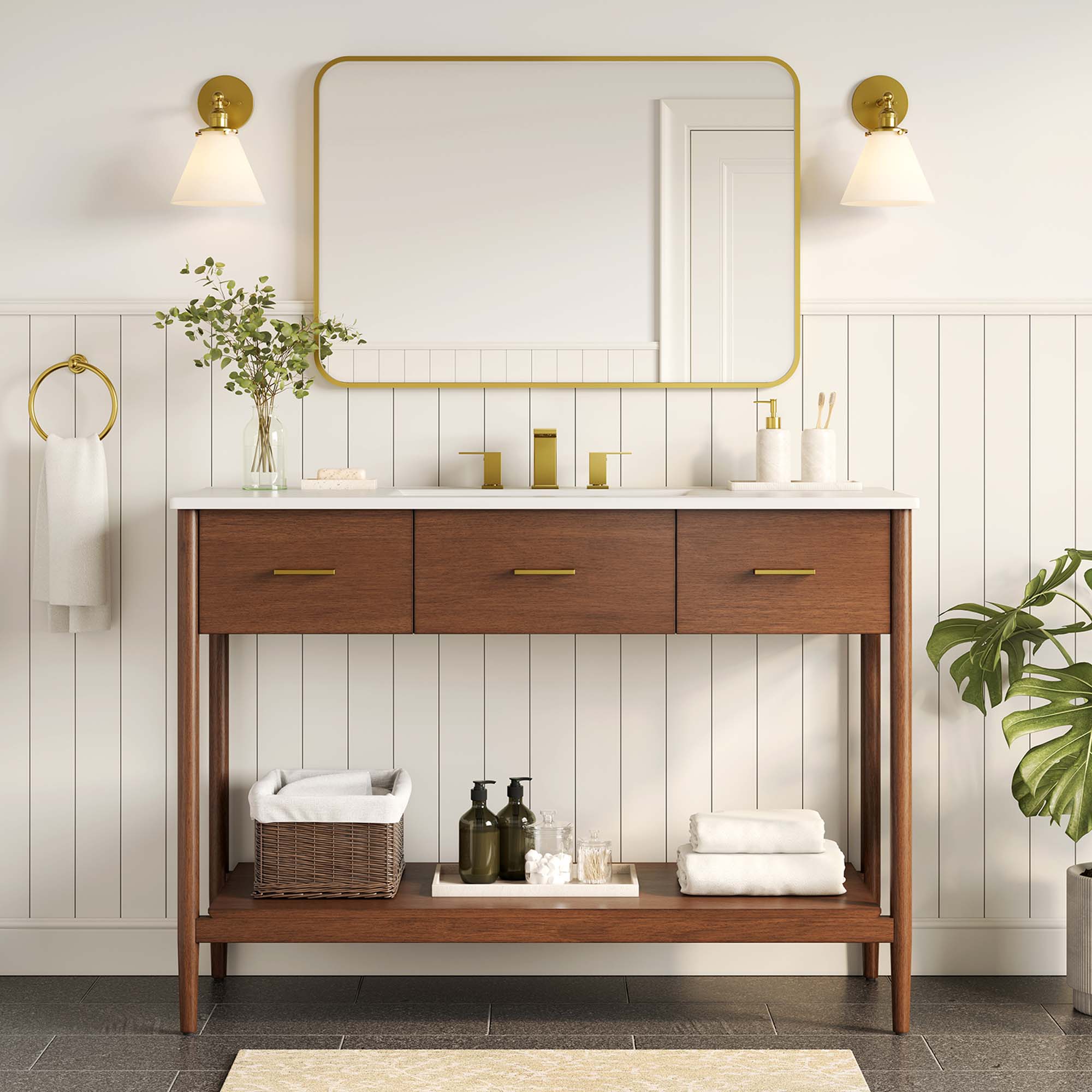 Modway Zaire 48” Single Sink Compatible Bathroom Vanity Cabinet (Sink Basin Not Included)